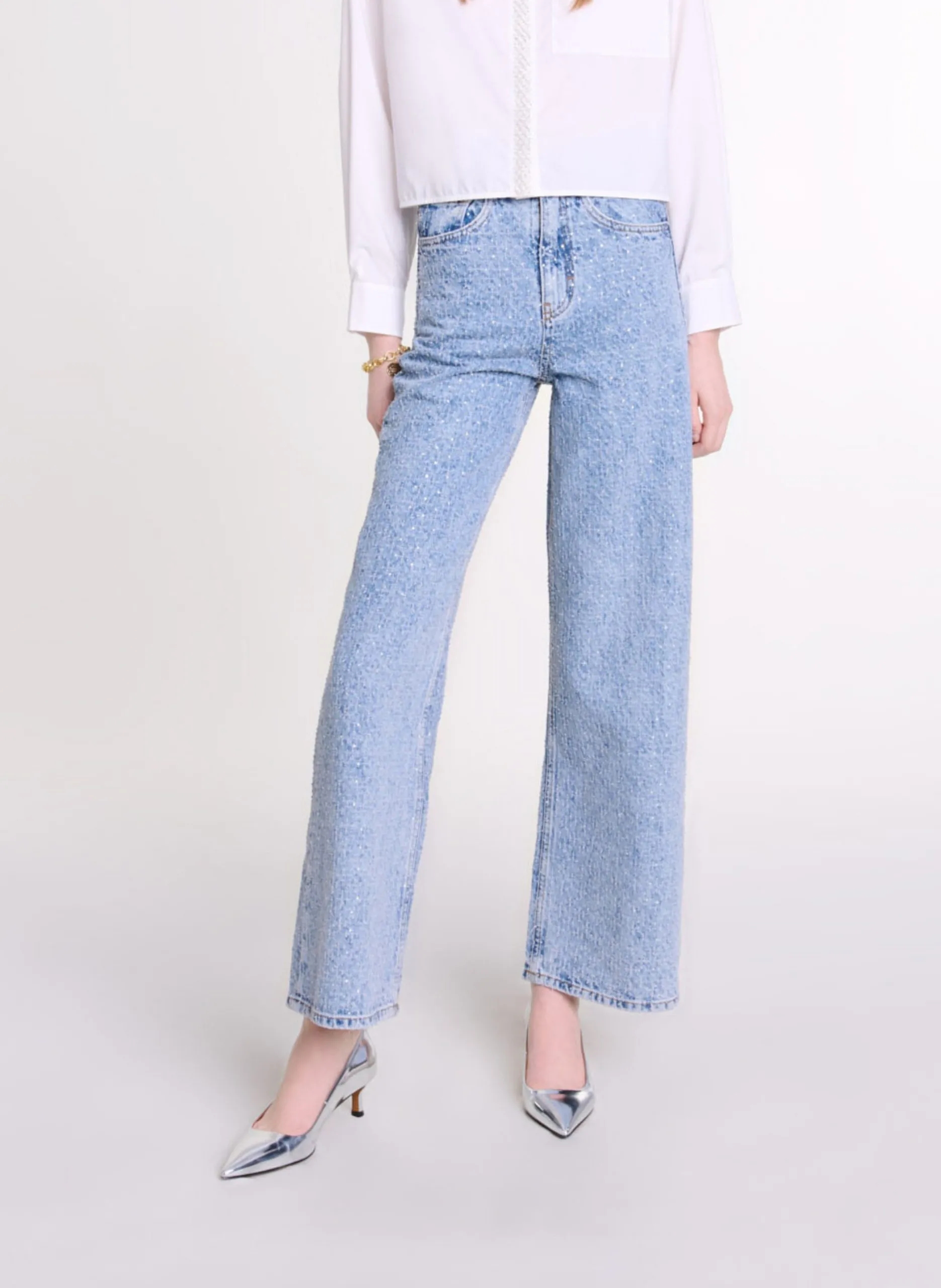 Bootcut Jeans aus Baumwolle Blau