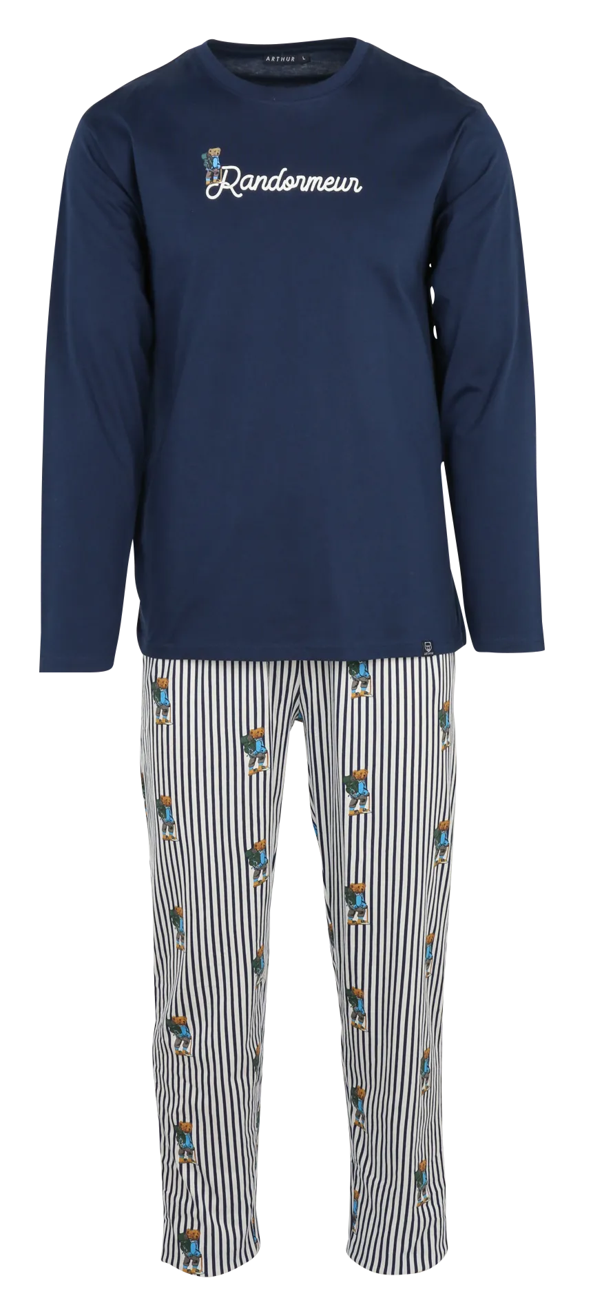 Baumwoll-Pyjamahosen-Set Blau