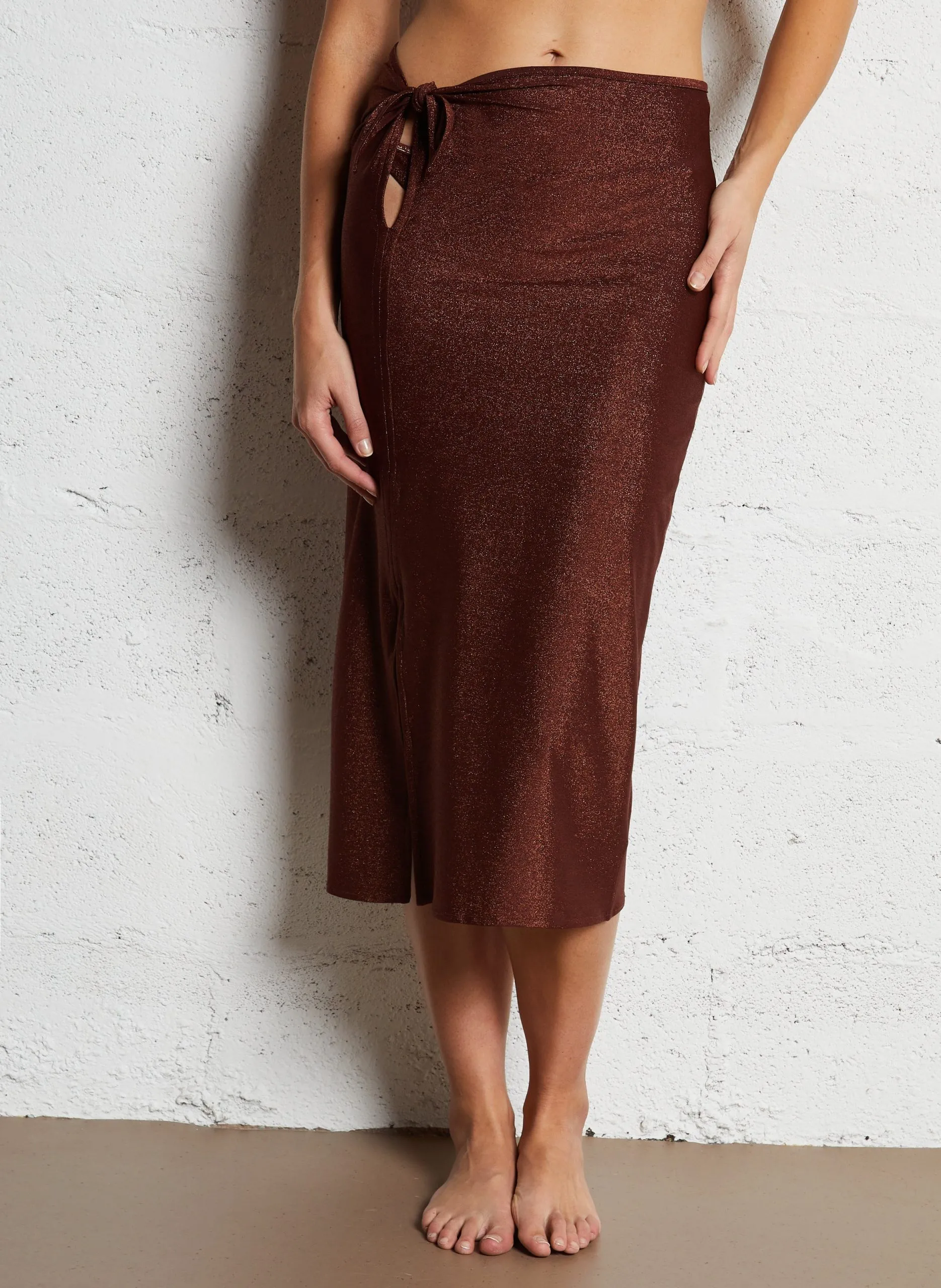 Midi-Strandrock Braun SARONG