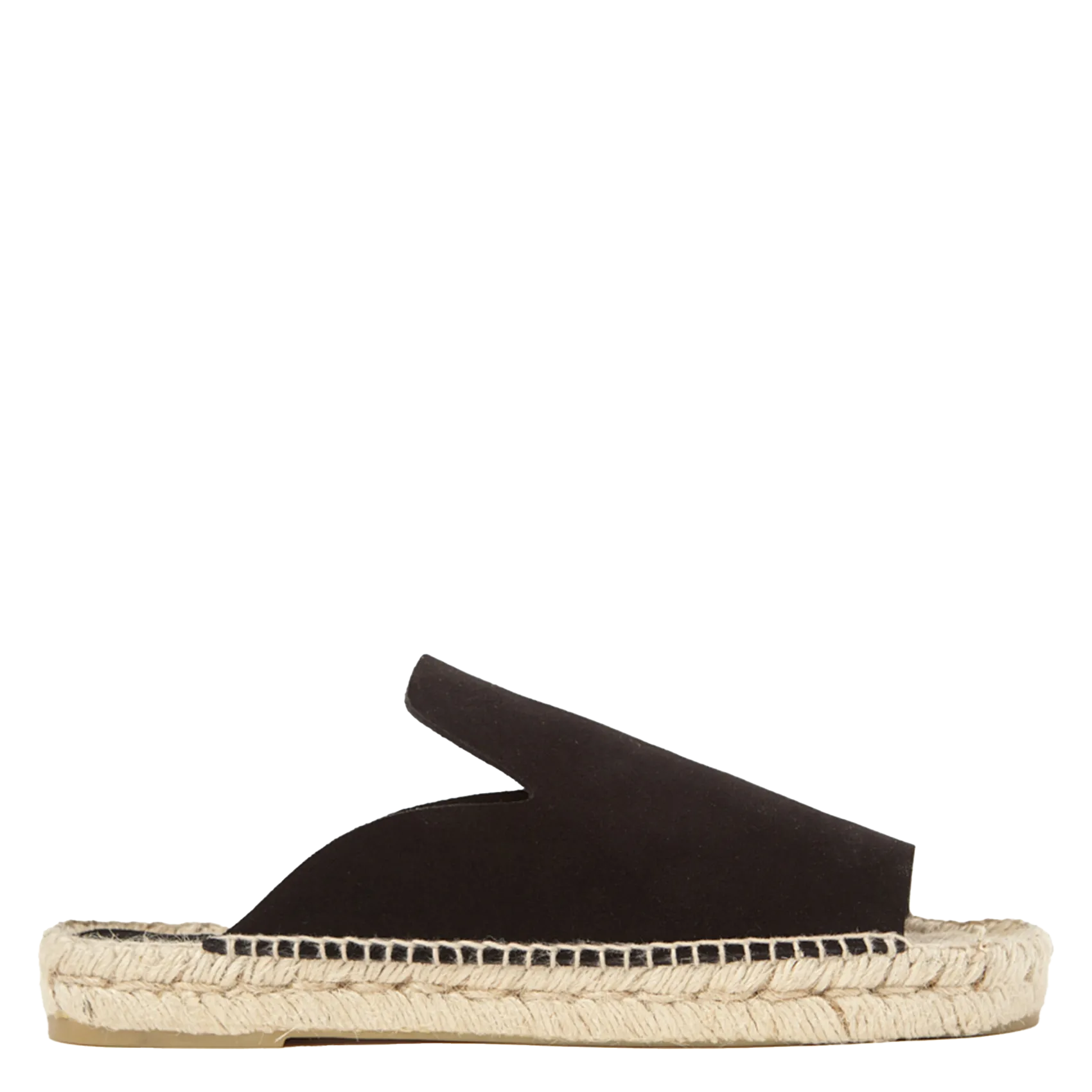 Avarca Berlin - Flache Ledersandalen mit Samt Schwarz ALYA