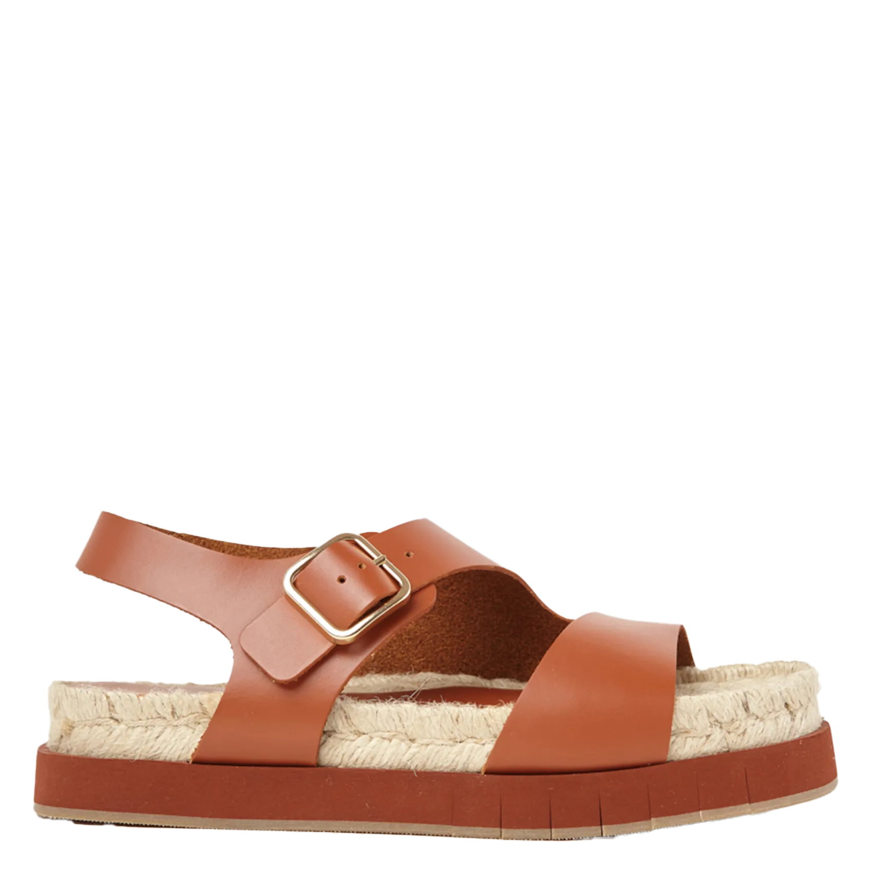 Avarca Berlin - Flache Ledersandalen mit Samt Orange VIOLA