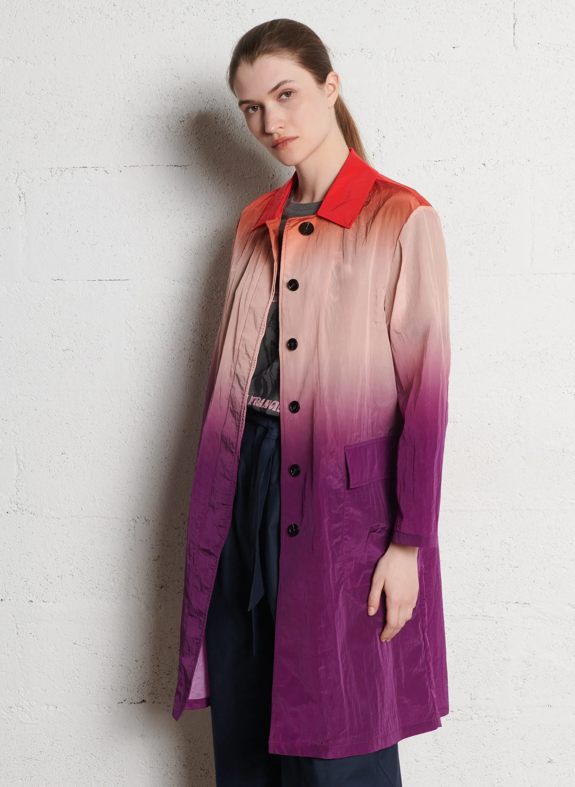 Gerade geschnittene Jacke mit Verlaufsfarben Rot AVIONA