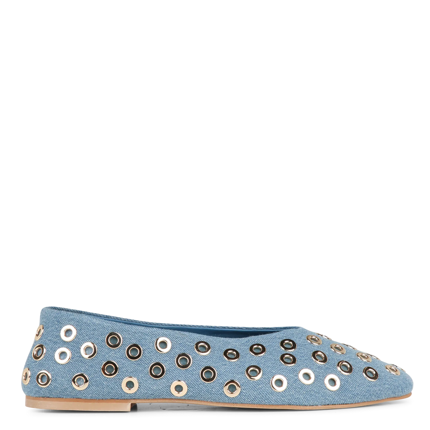 Ballerinas aus Baumwolldenim Blau
