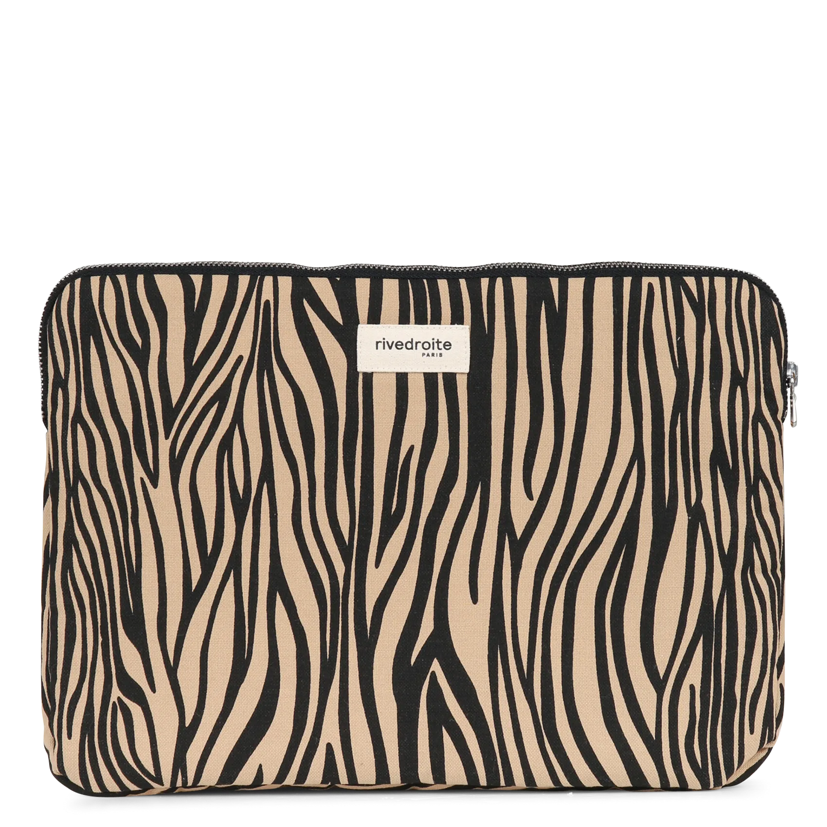 Laptop-Hülle aus Baumwolle Beige VIVIENNE 13-14