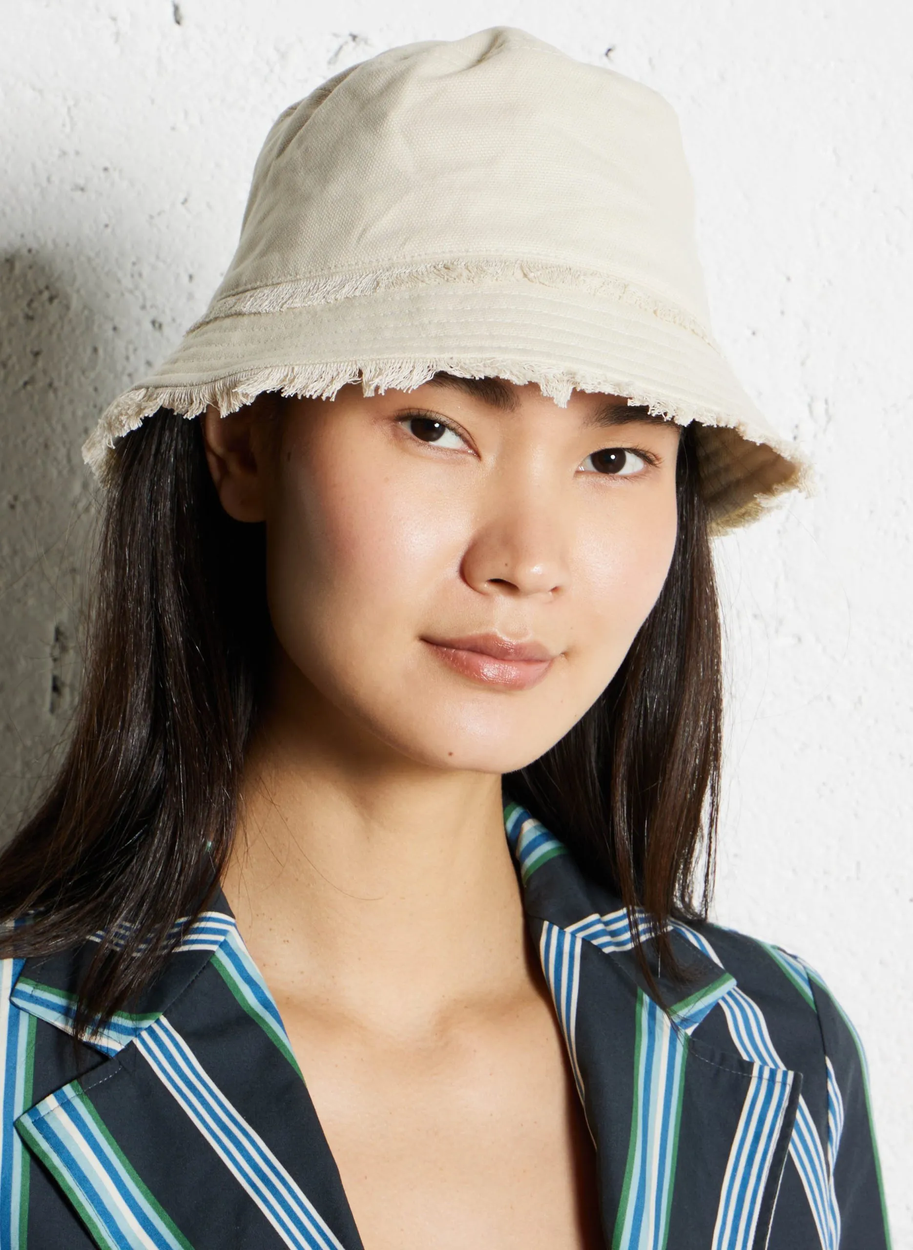 Bucket Hat aus Baumwolle Beige