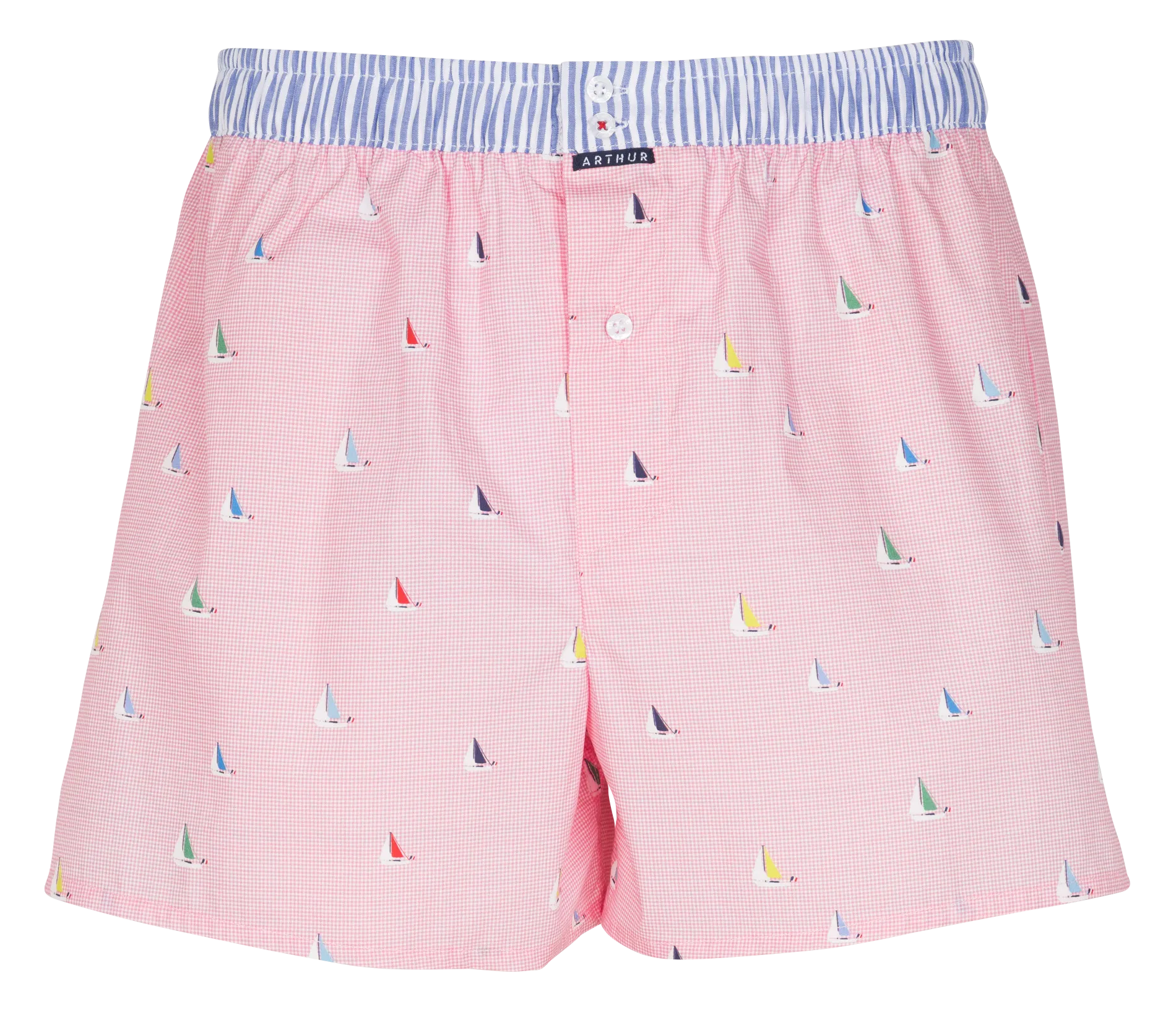 Pyjamashorts mit Baumwolldruck Rosa