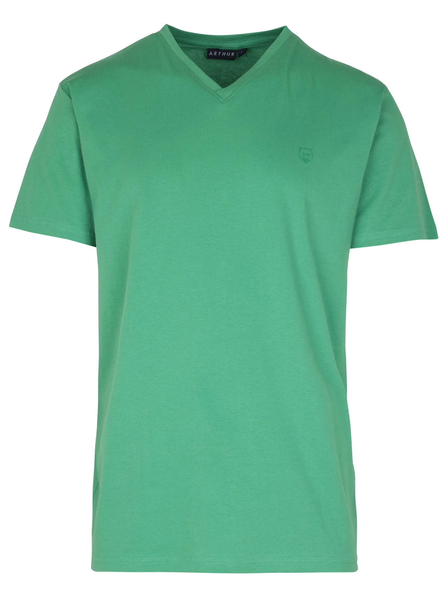 Baumwoll-T-Shirt mit U-Boot-Ausschnitt Grun