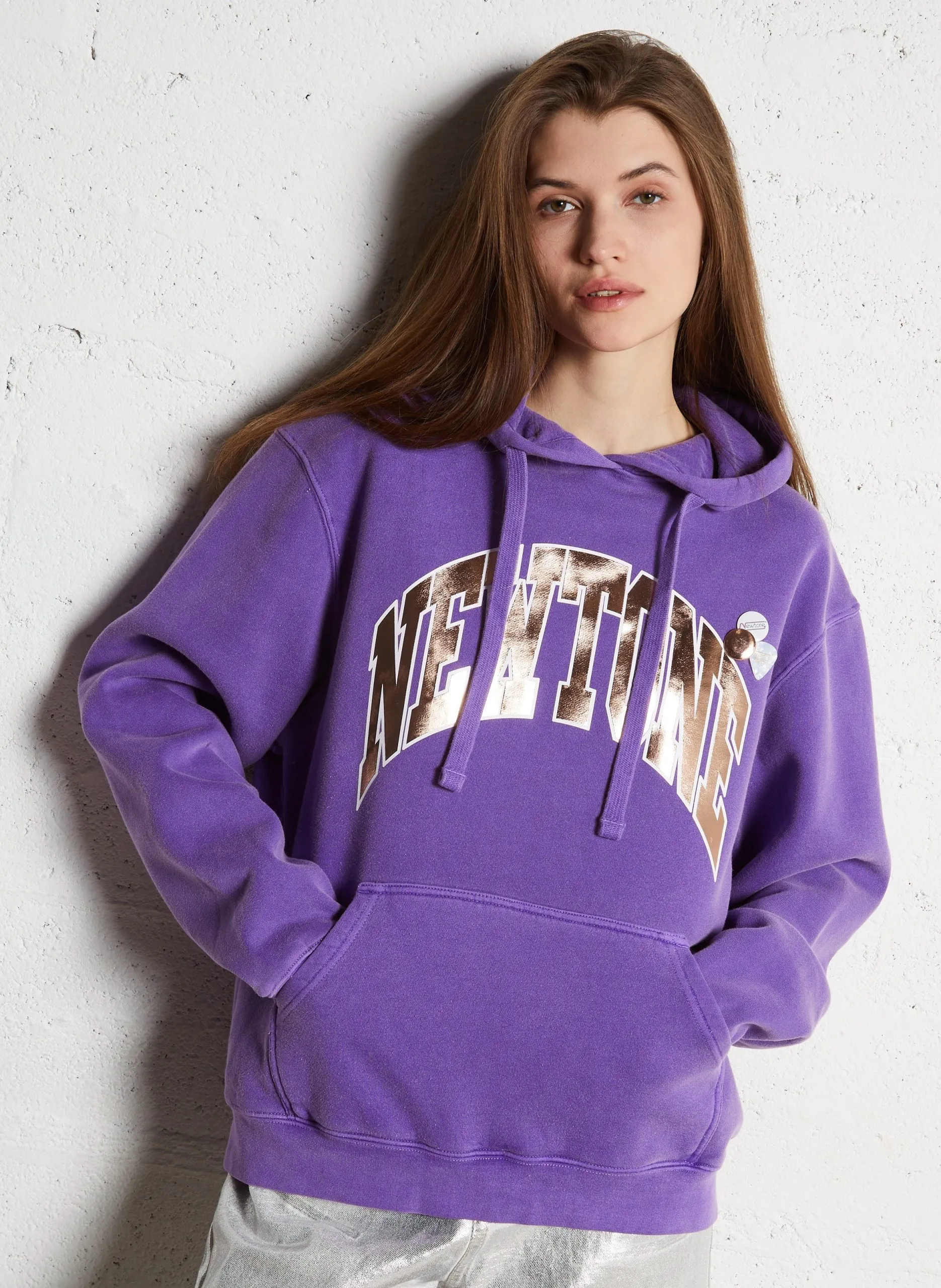 Kapuzensweatshirt mit Print Violett JAGGERTONE