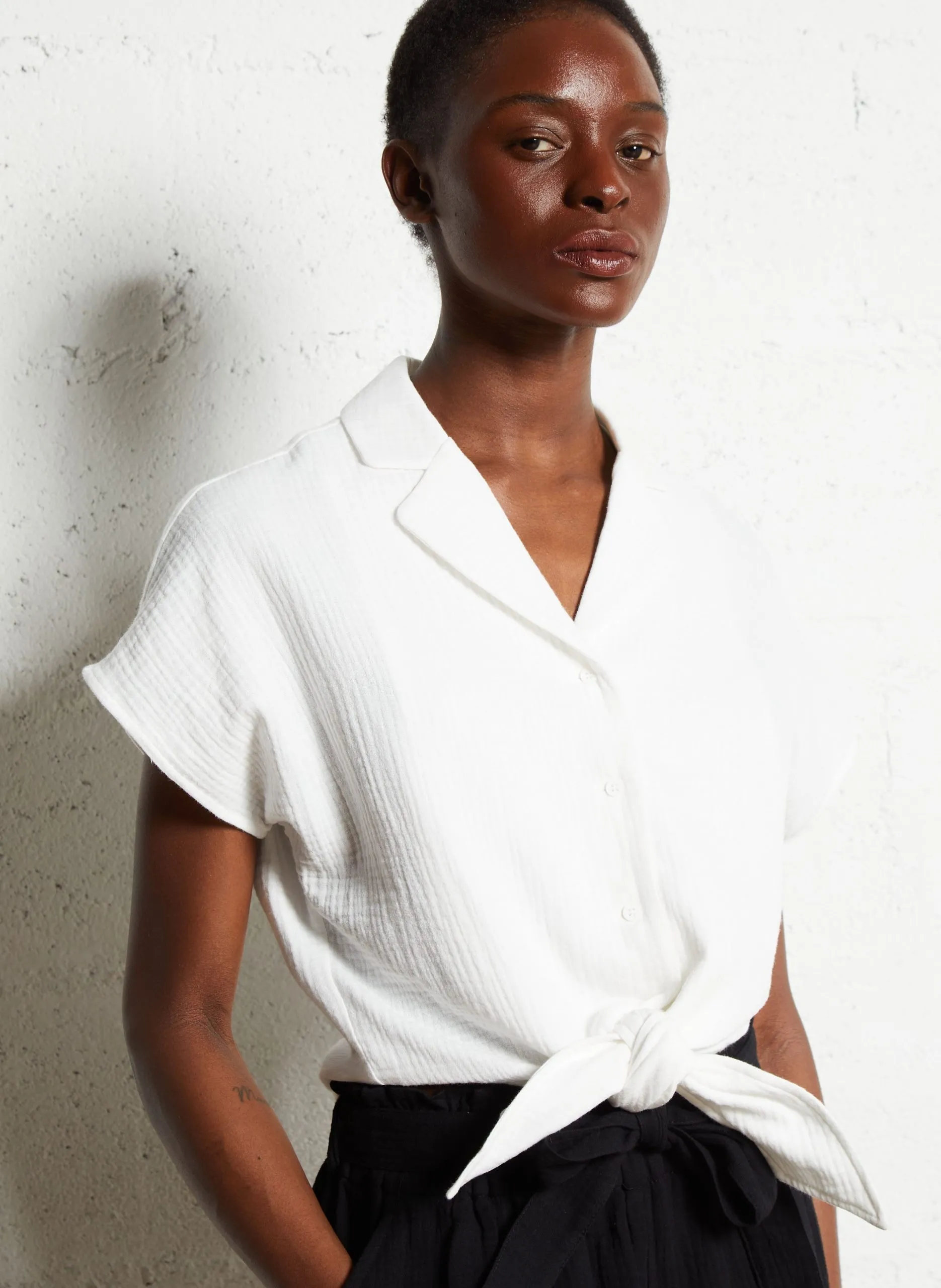 Blazer aus Baumwolle Weiss WOOD