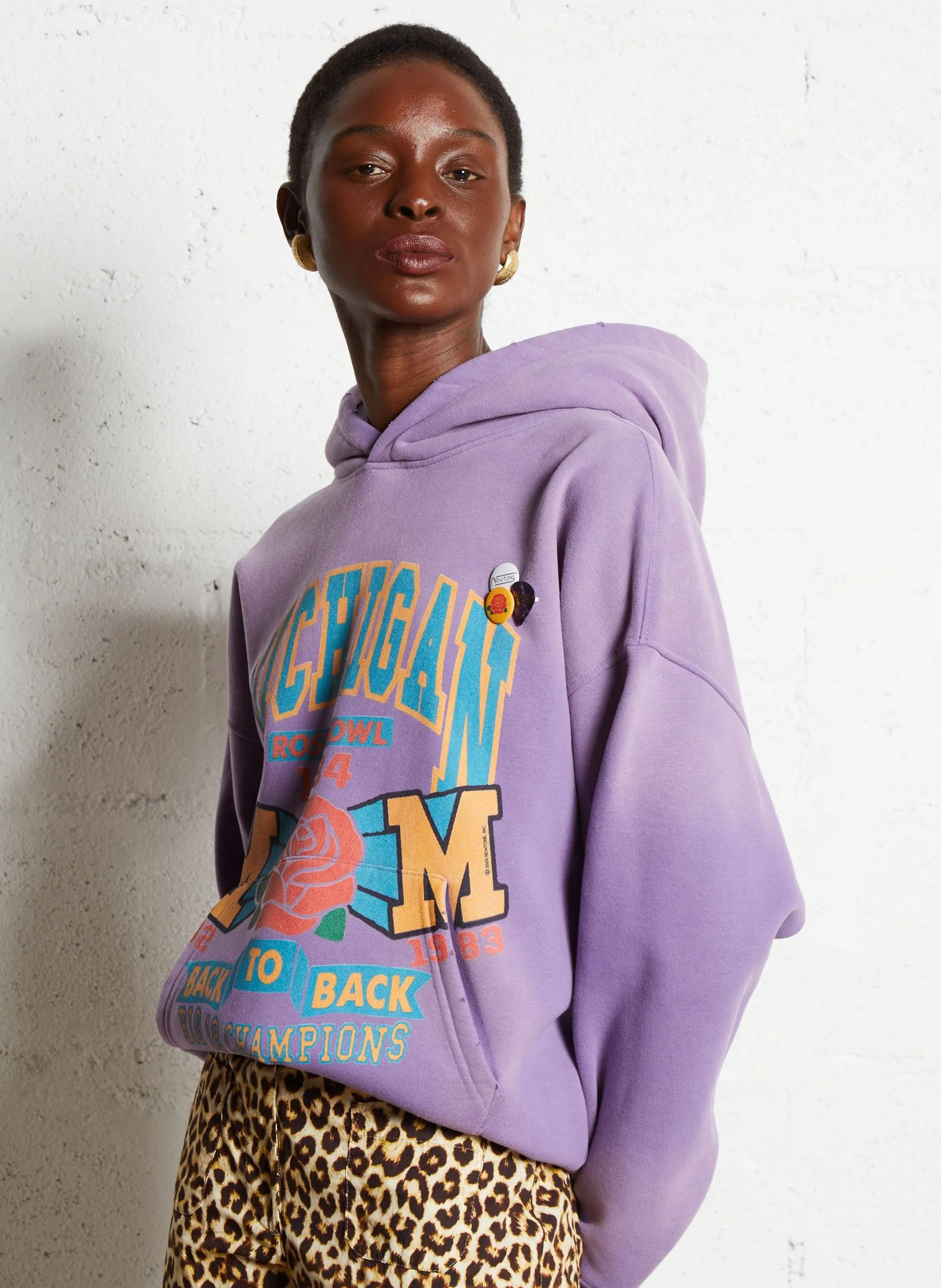 Kapuzensweatshirt mit Print Violett SKYLER ROSE