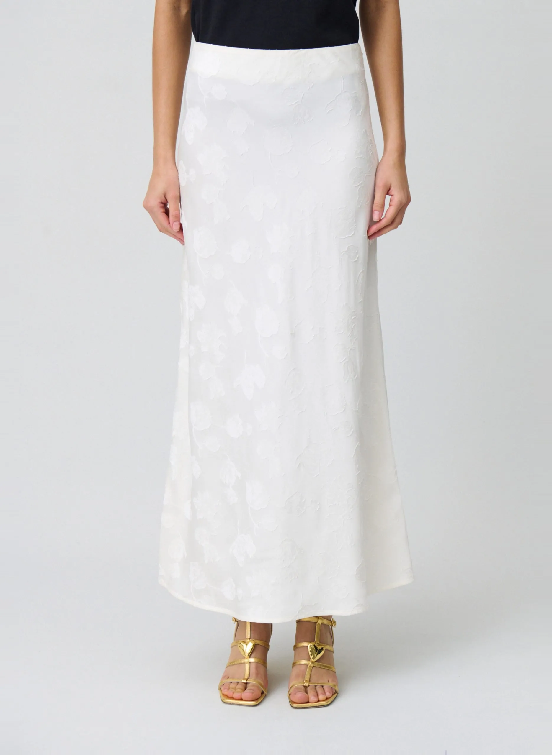 Ausgestellter Maxirock Beige