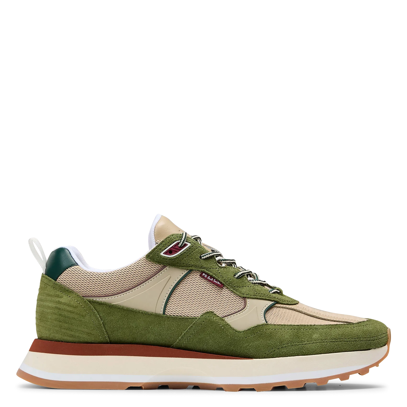 Niedrige Sneaker aus Leder-Mix Khaki BANKS