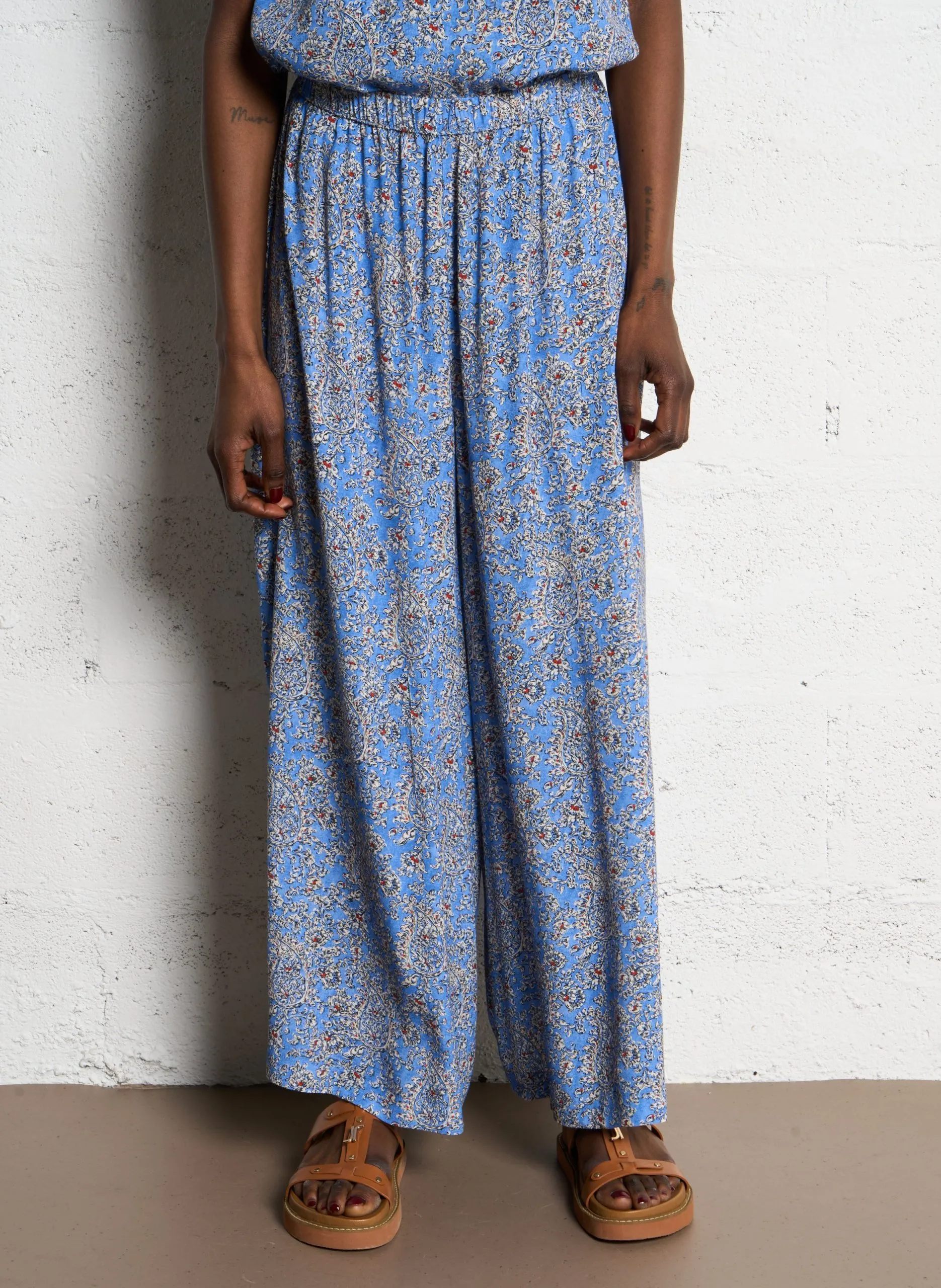 Azawood - Weite Hose mit hohem Bund Blau