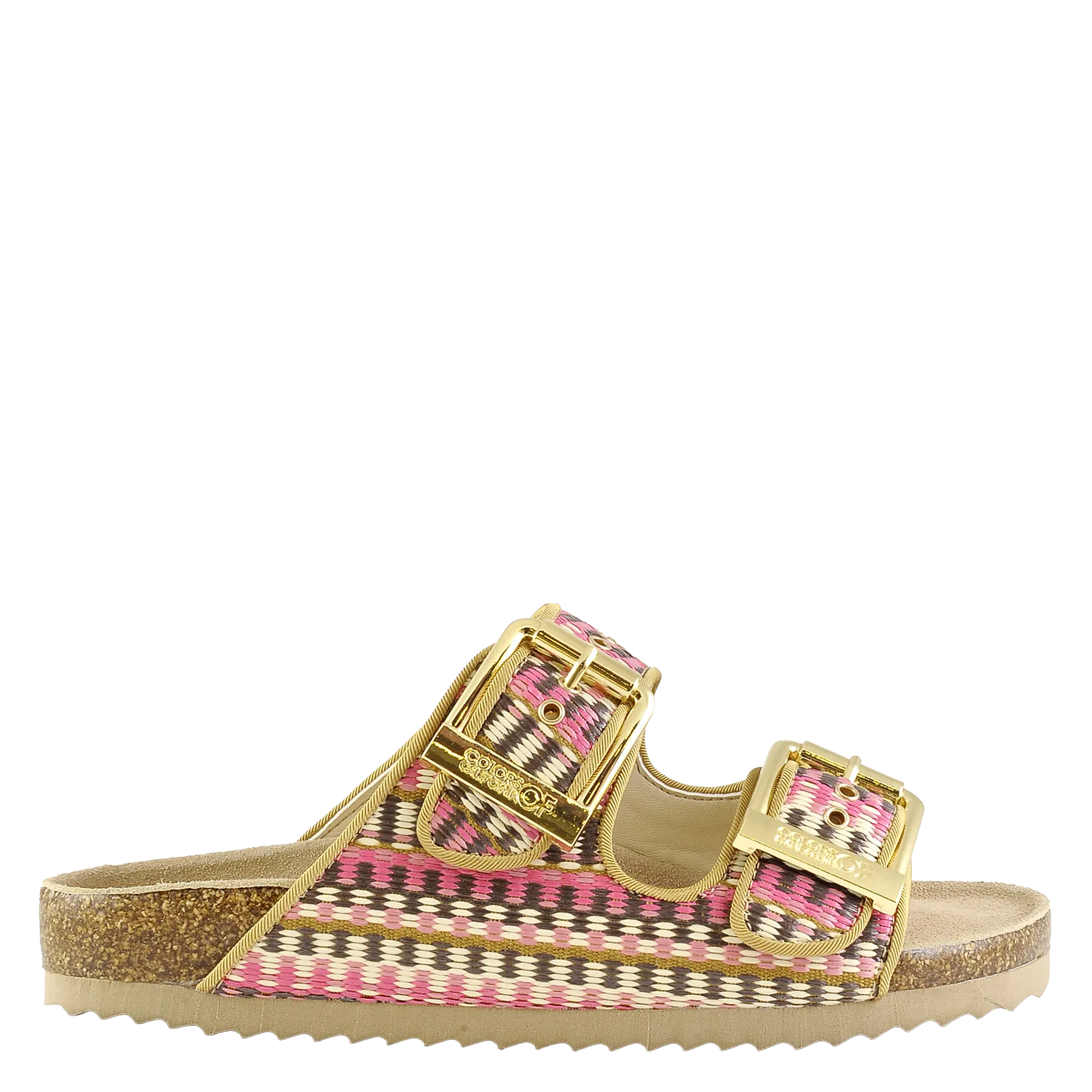 Geflochtene flache Sandalen Mehrfarbig