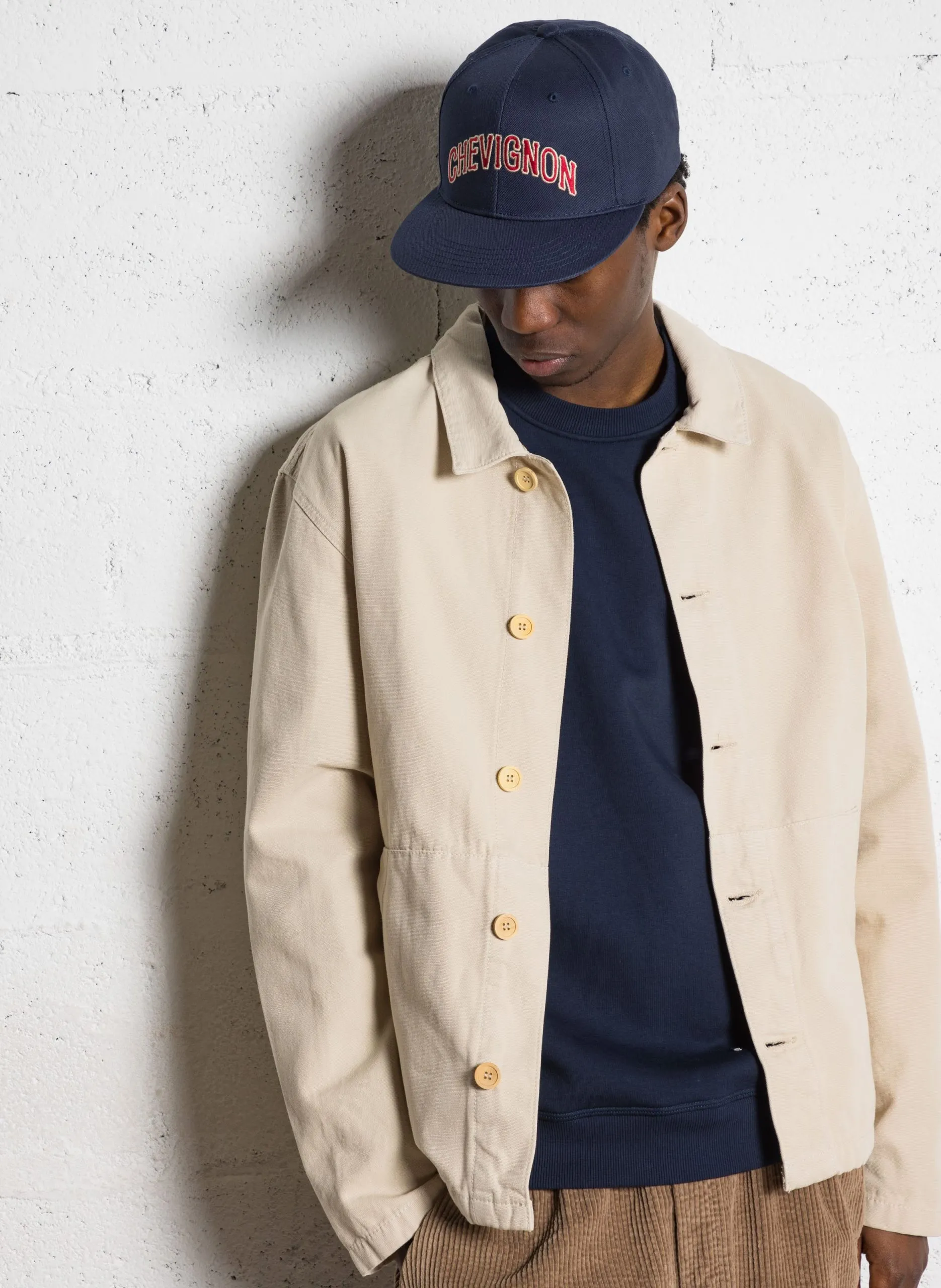 Geknöpfte Jacke aus Baumwolle Beige