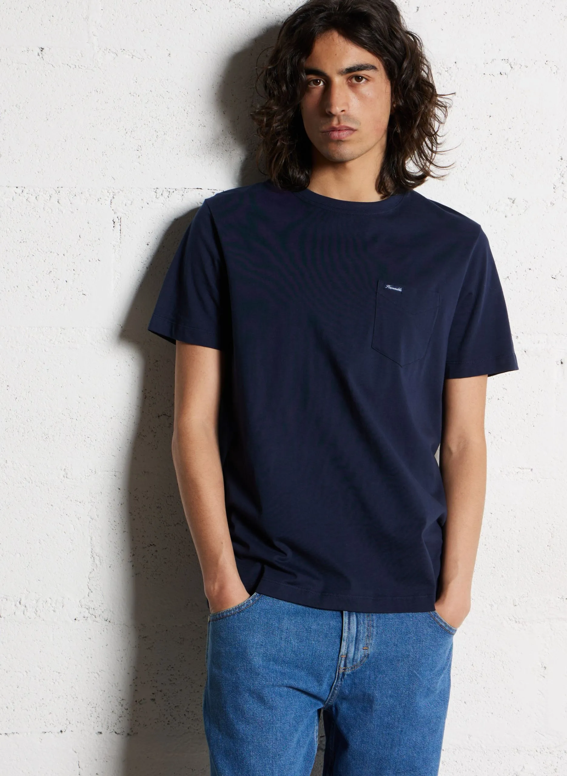 Baumwoll-T-Shirt Blau