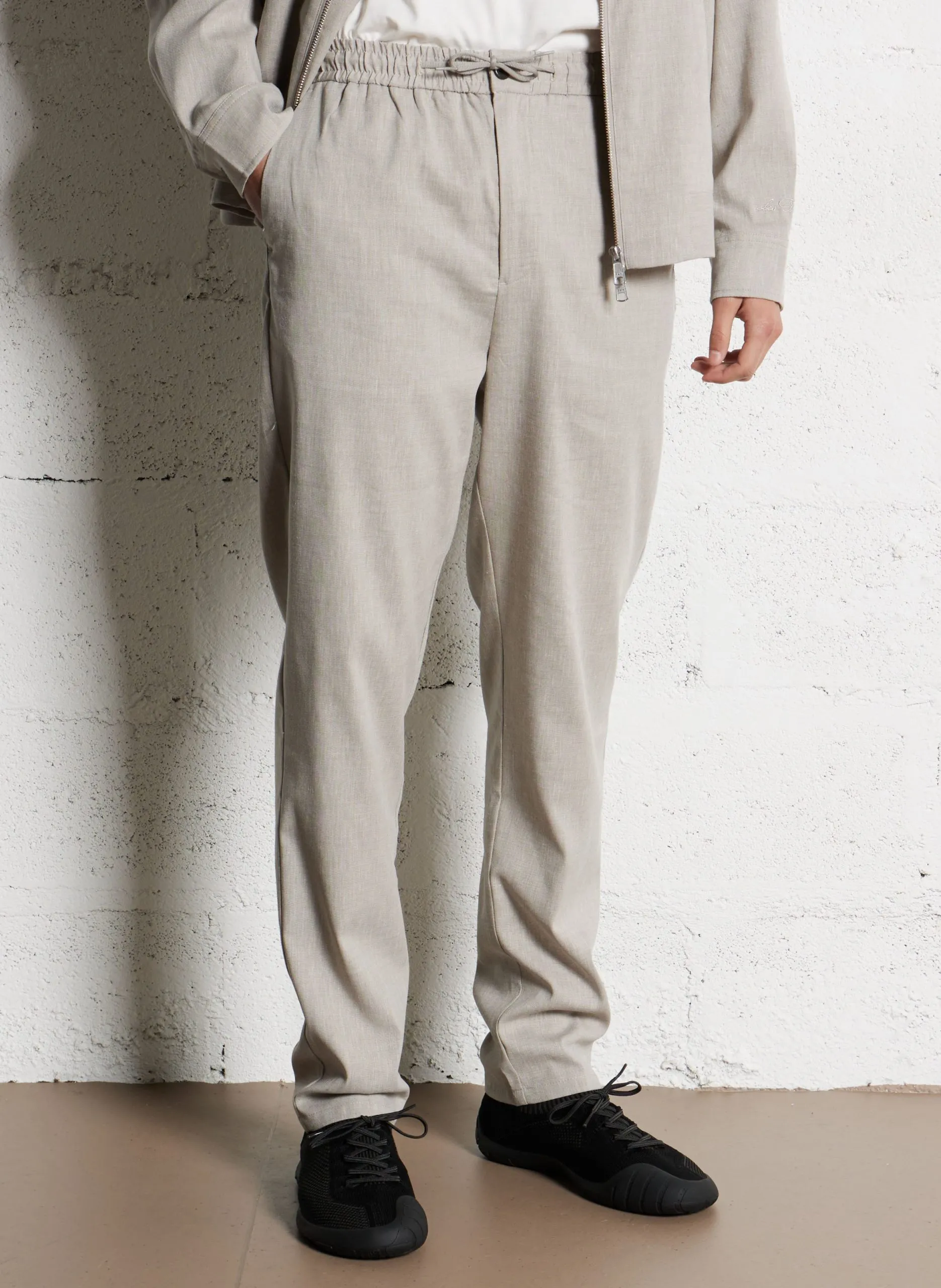 Casual Straight Leg Trousers Beige COMO
