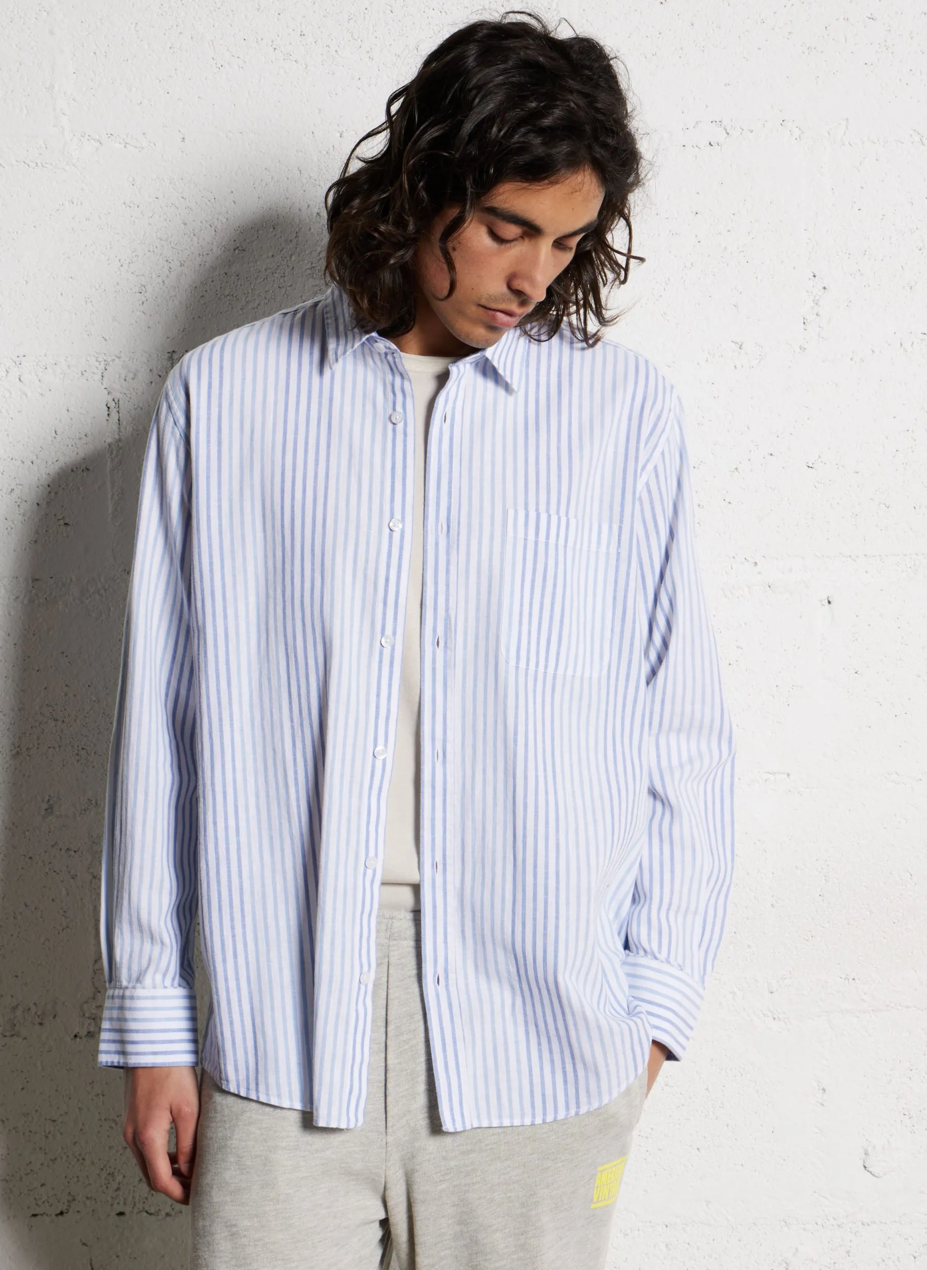 Oversize-Hemd aus Baumwollmix Mehrfarbig