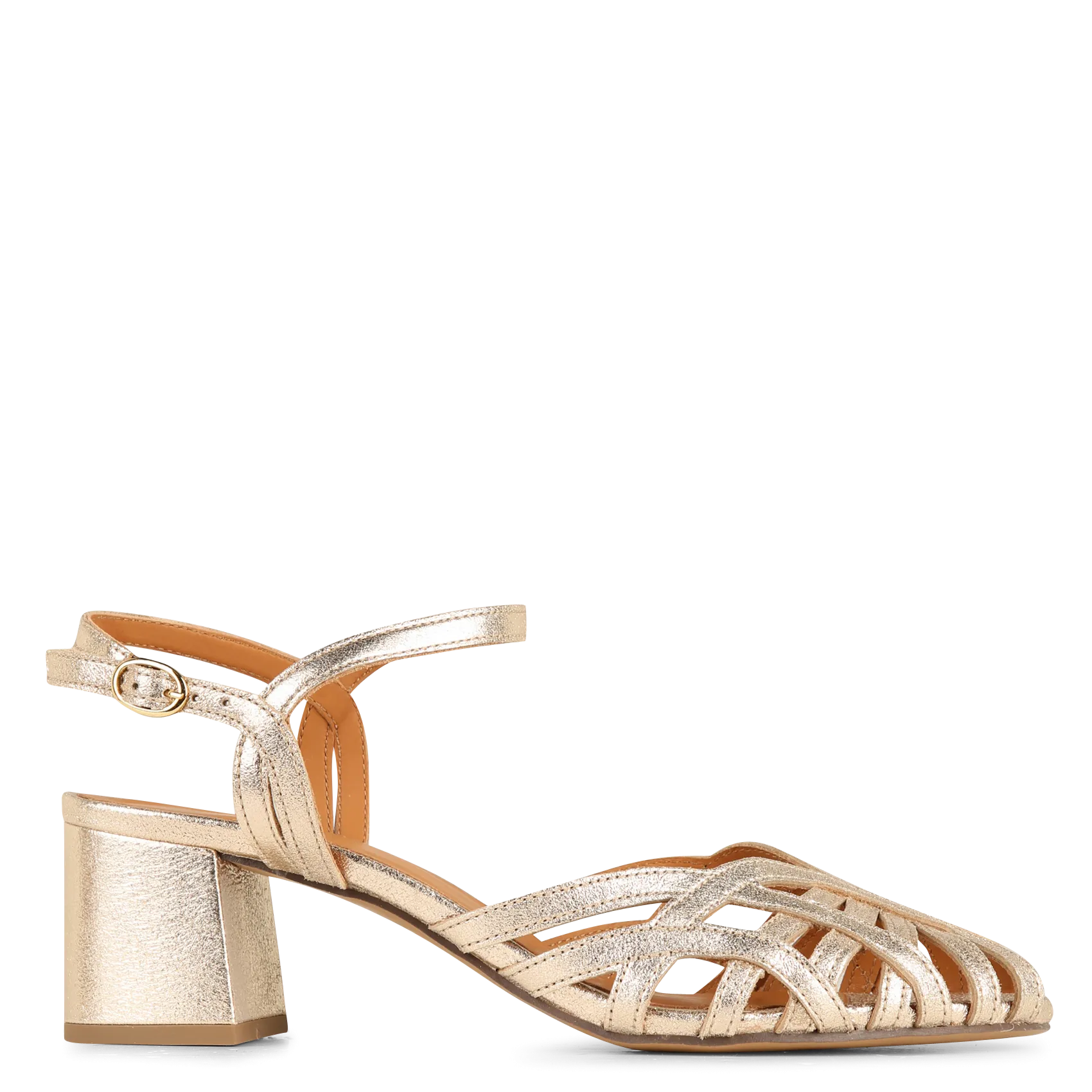 Alice - Ledersandalen mit Absatz Golden OCTAVIA