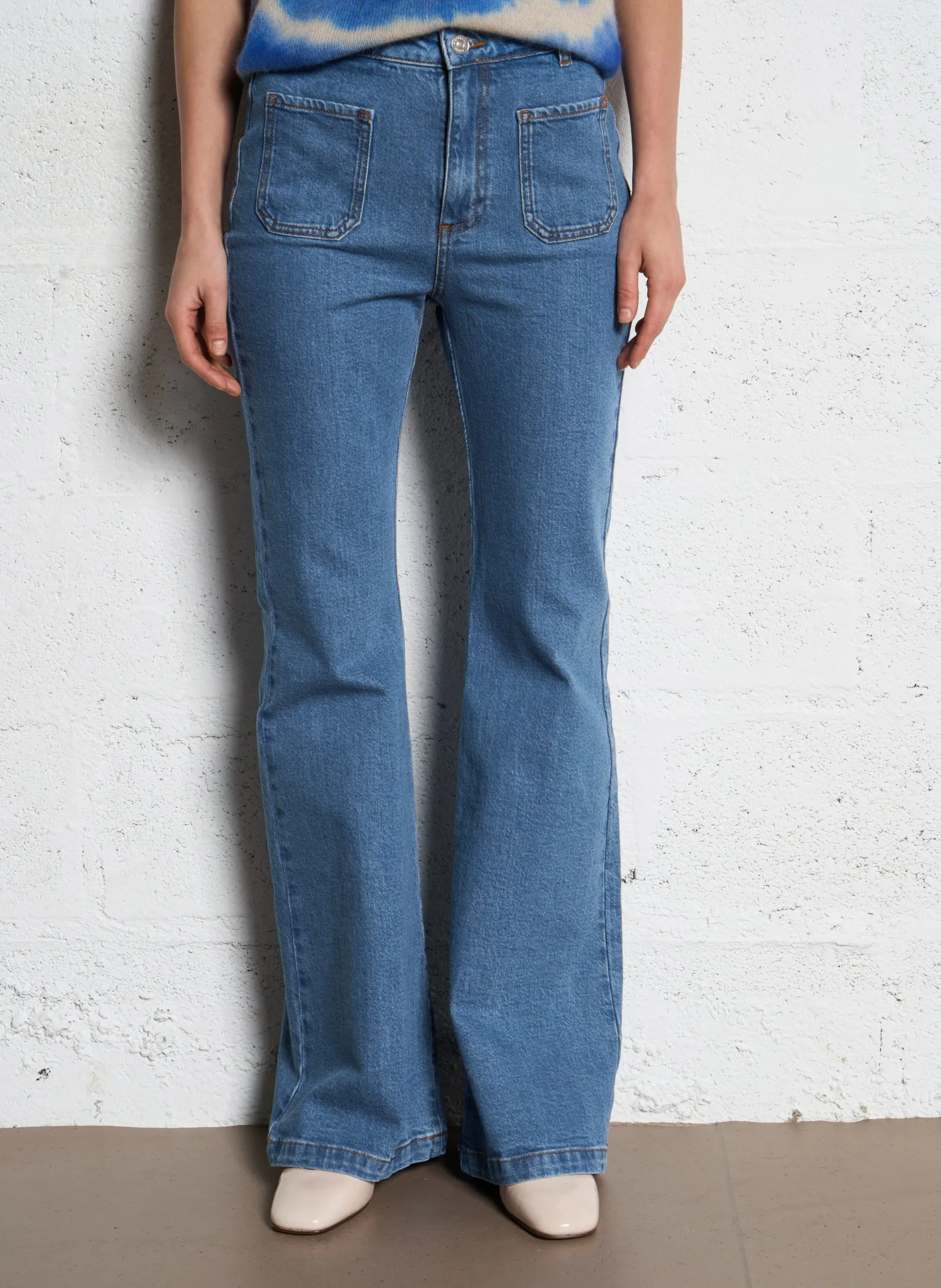 Schlaghose mit Taschen Blau ODESSA