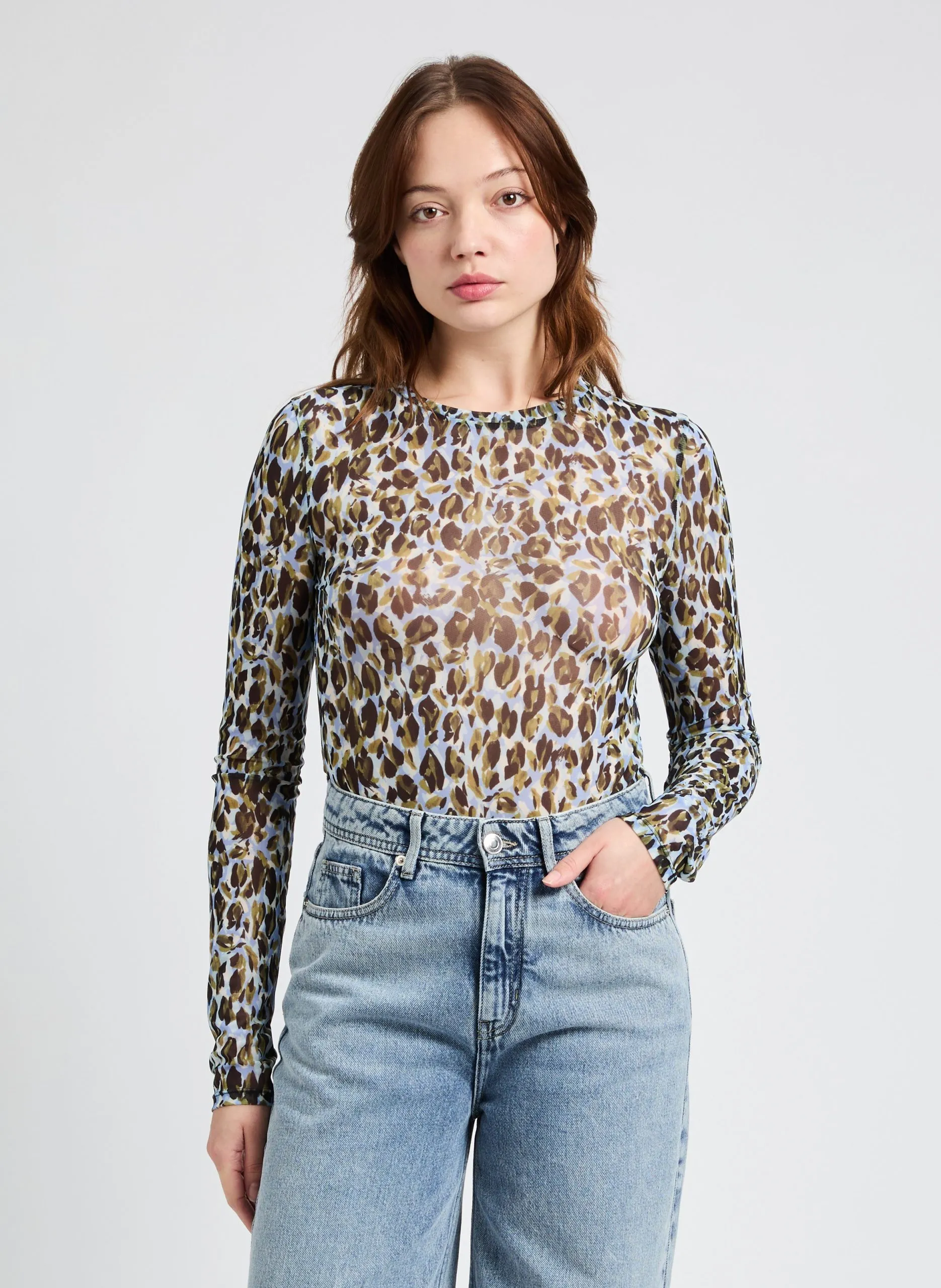 Rundhals-Body mit Print Mehrfarbig VIBODY