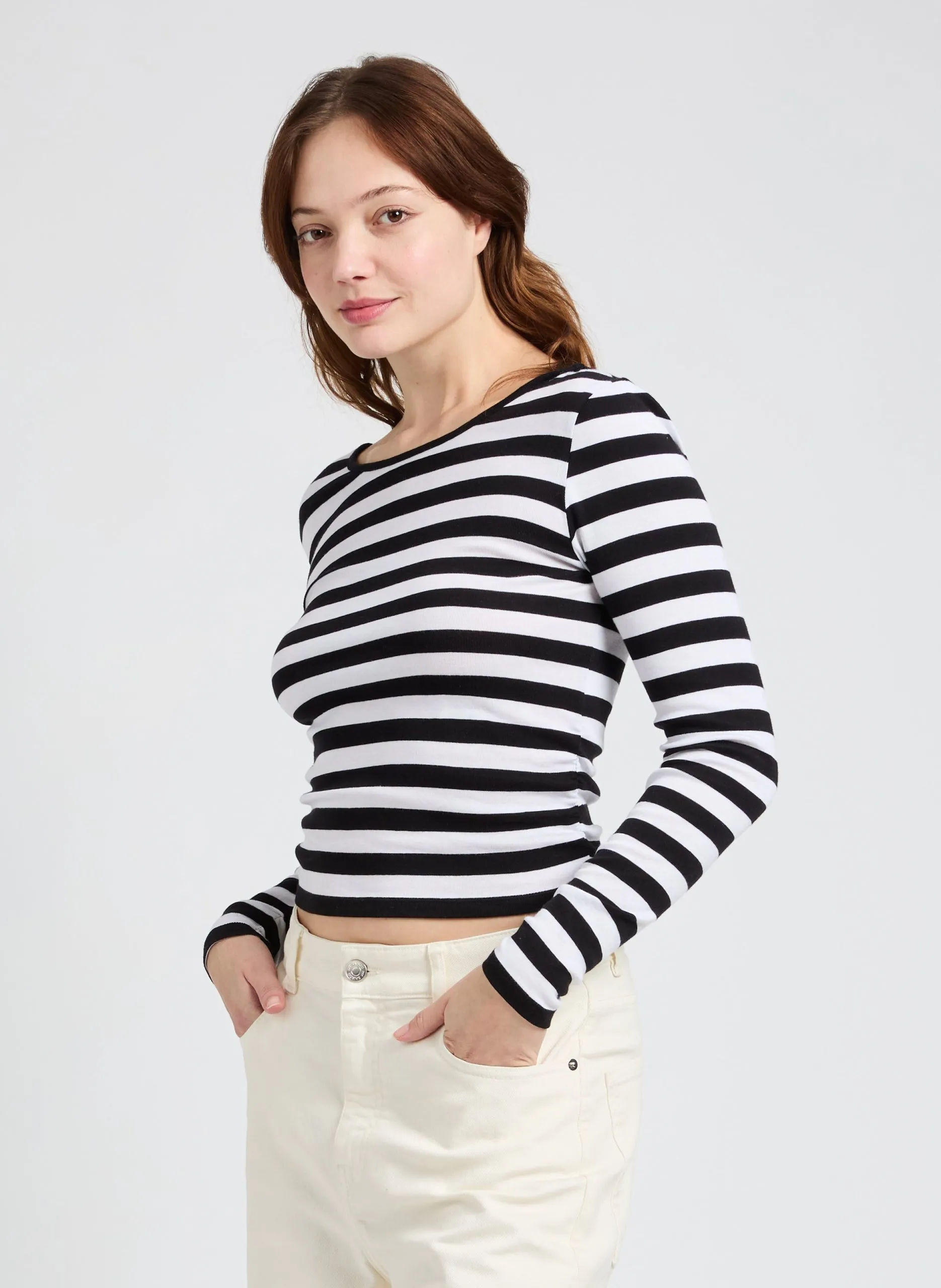 Tailliertes T-Shirt aus Baumwollmischung Mehrfarbig VIRA