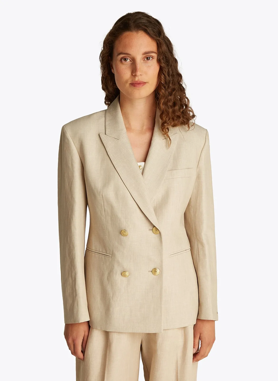 Anliegender Blazer Beige