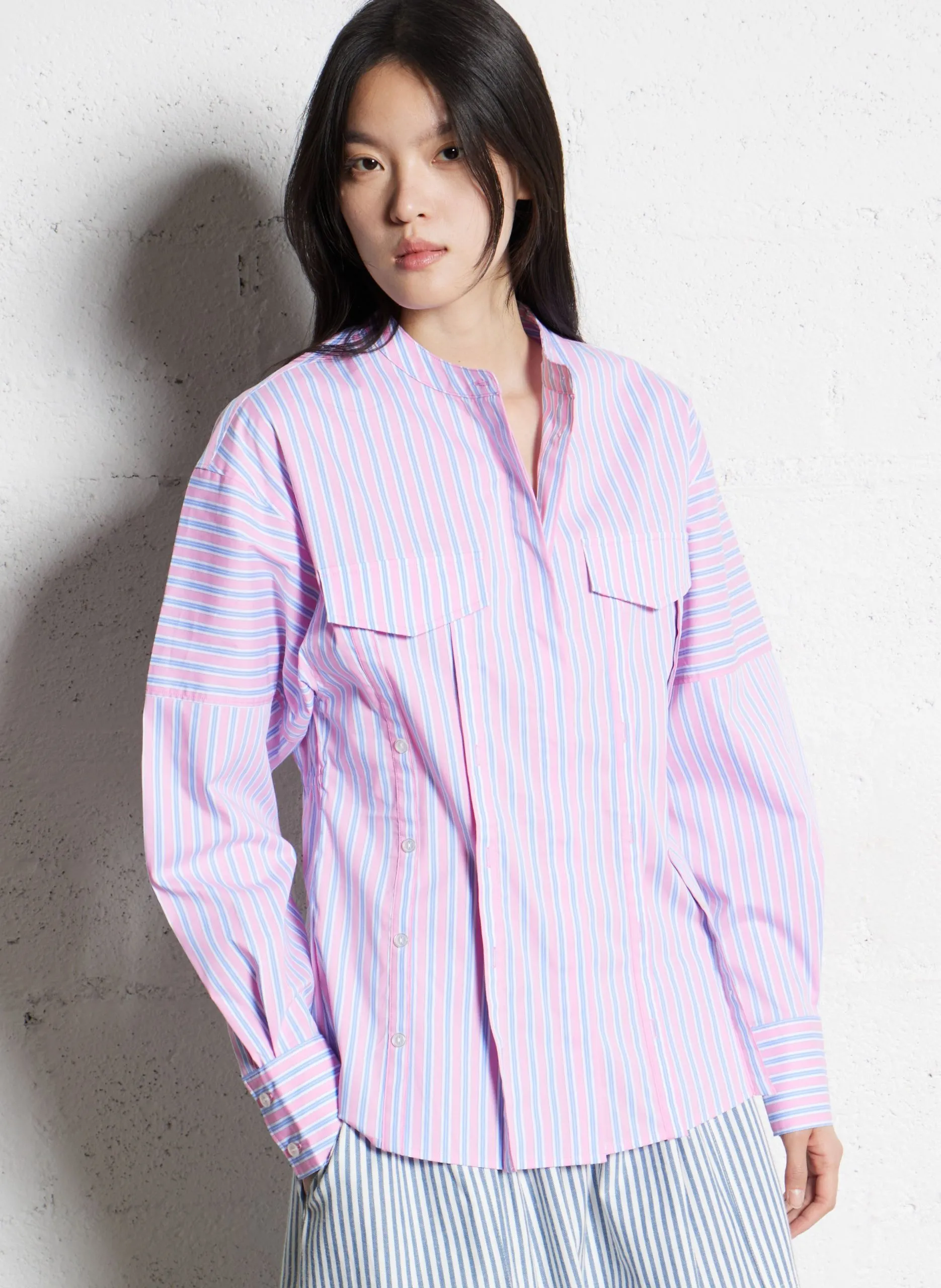 Rundhals-Shirt mit Streifen Rosa COLINA