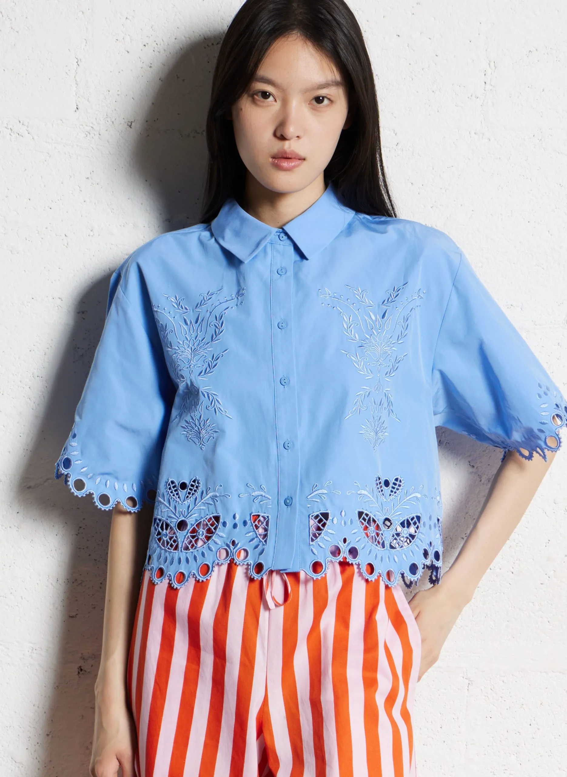 Klassisches Hemd aus Baumwollmischung Blau CHIZZY