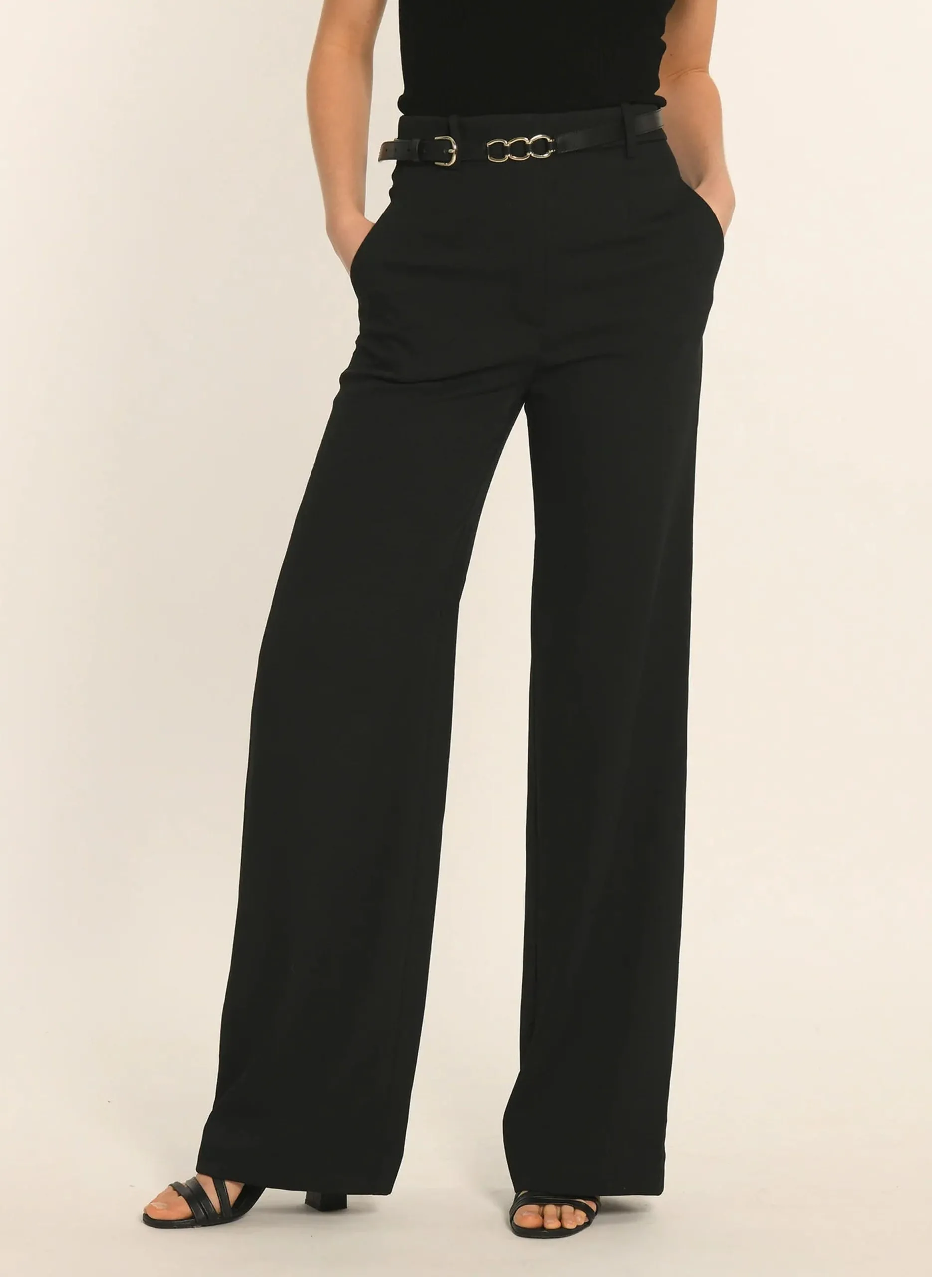 Gerade geschnittene Hose Schwarz ALBA