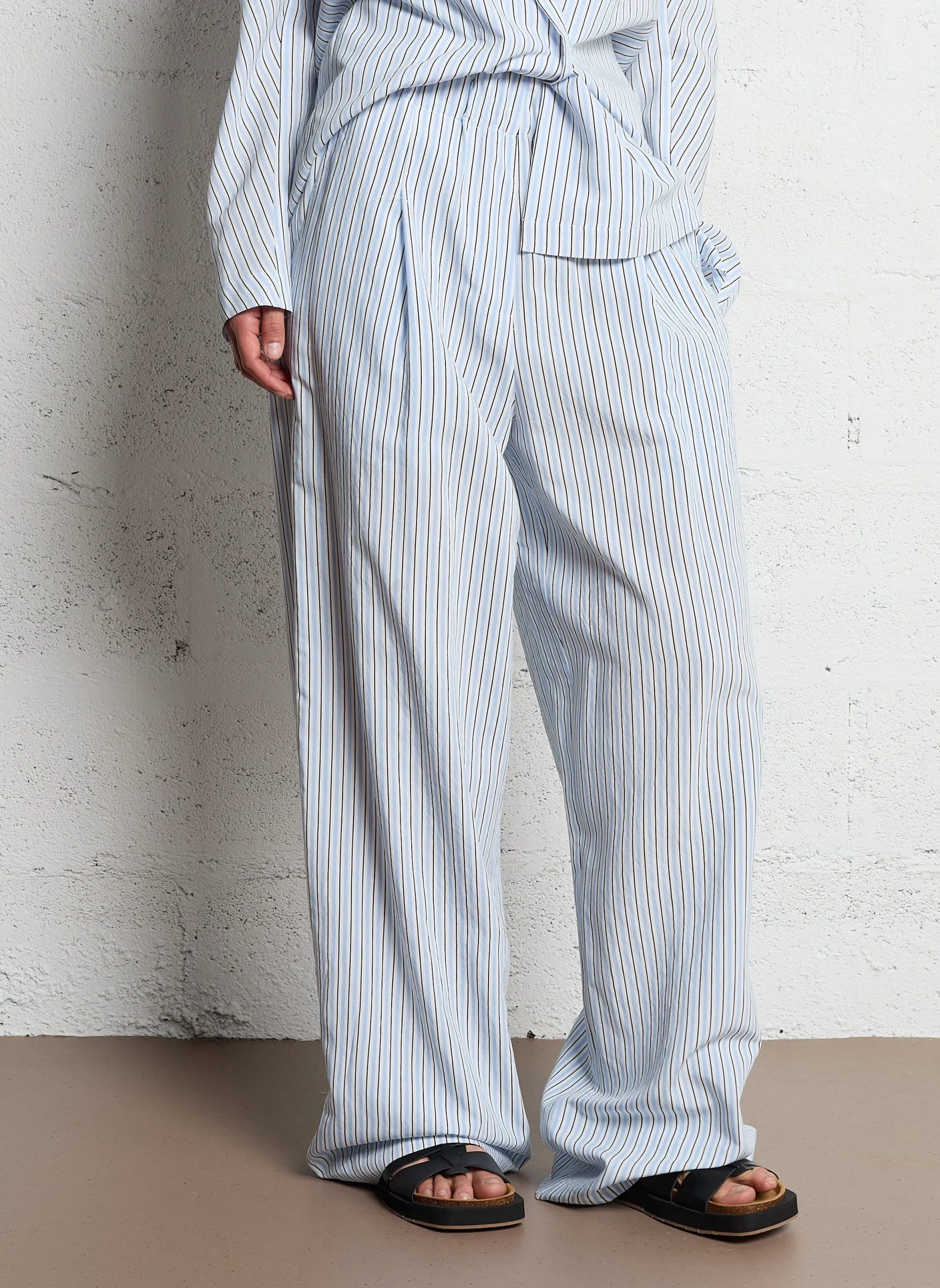 Azawood - Weite Hose mit hohem Bund Blau SUNDAY