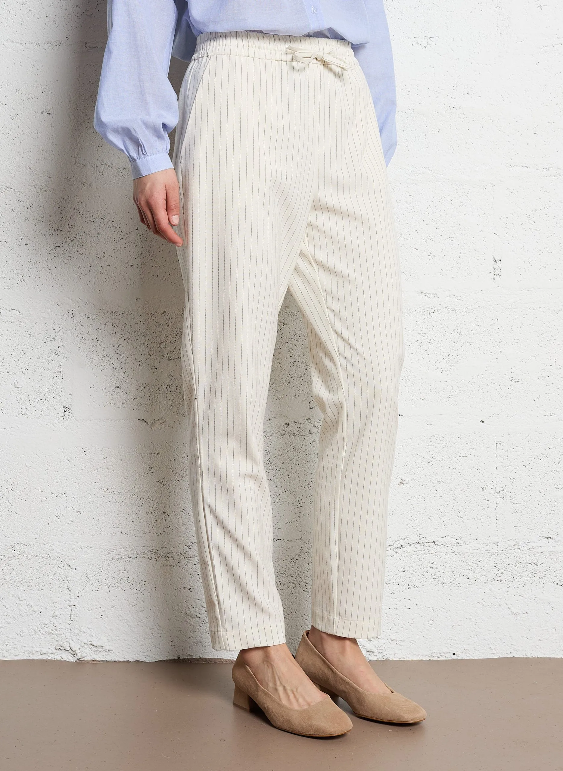 Bedruckte Slimfit-Hose Weiss PLESOL