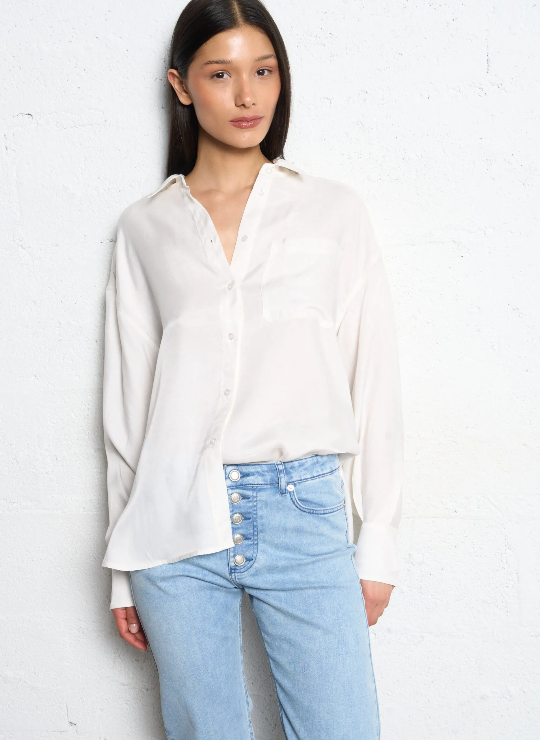 Bedrucktes Hemd mit klassischem Kragen Weiss