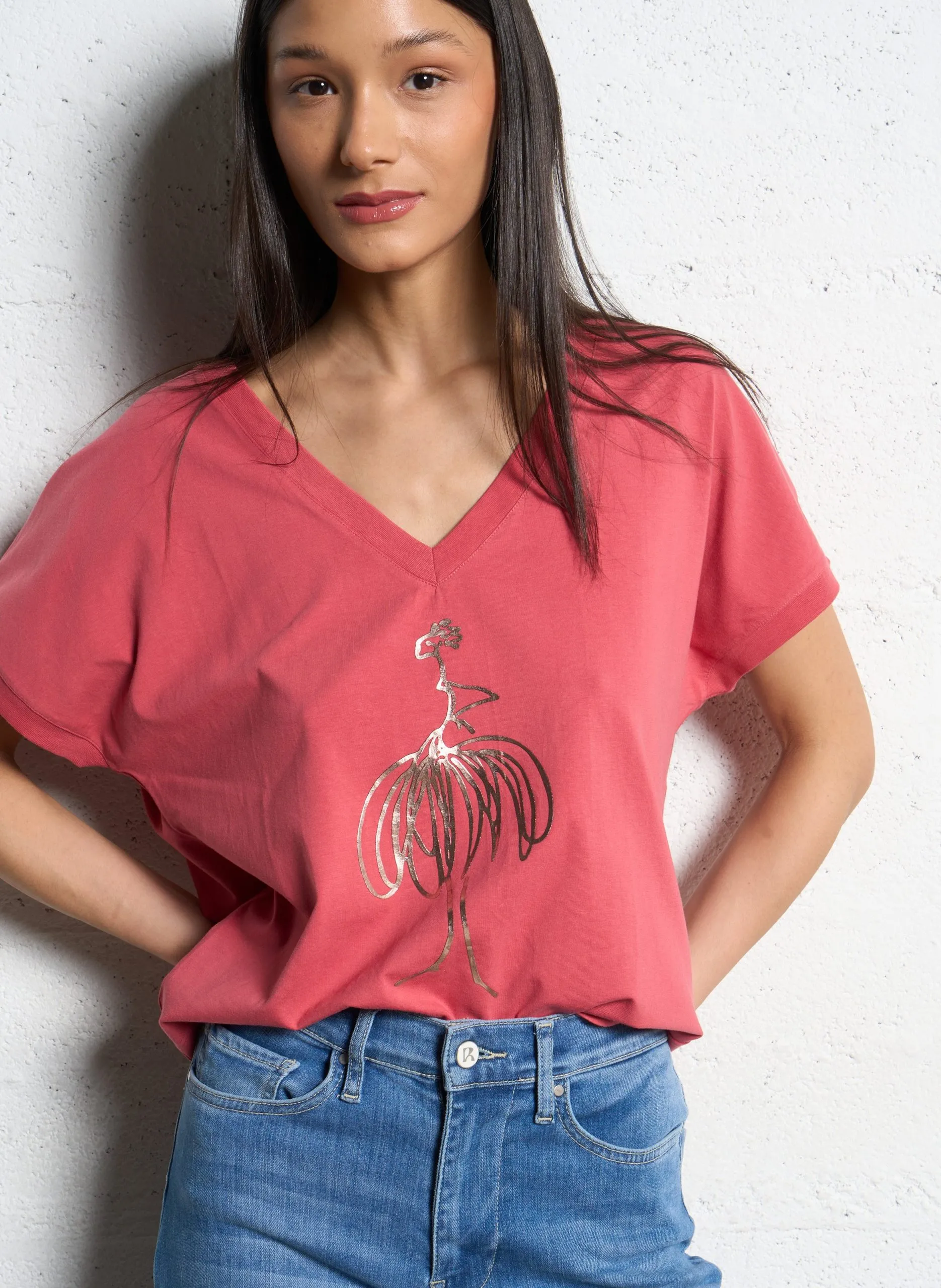 Tanzende Tänzerin T-Shirt Rot