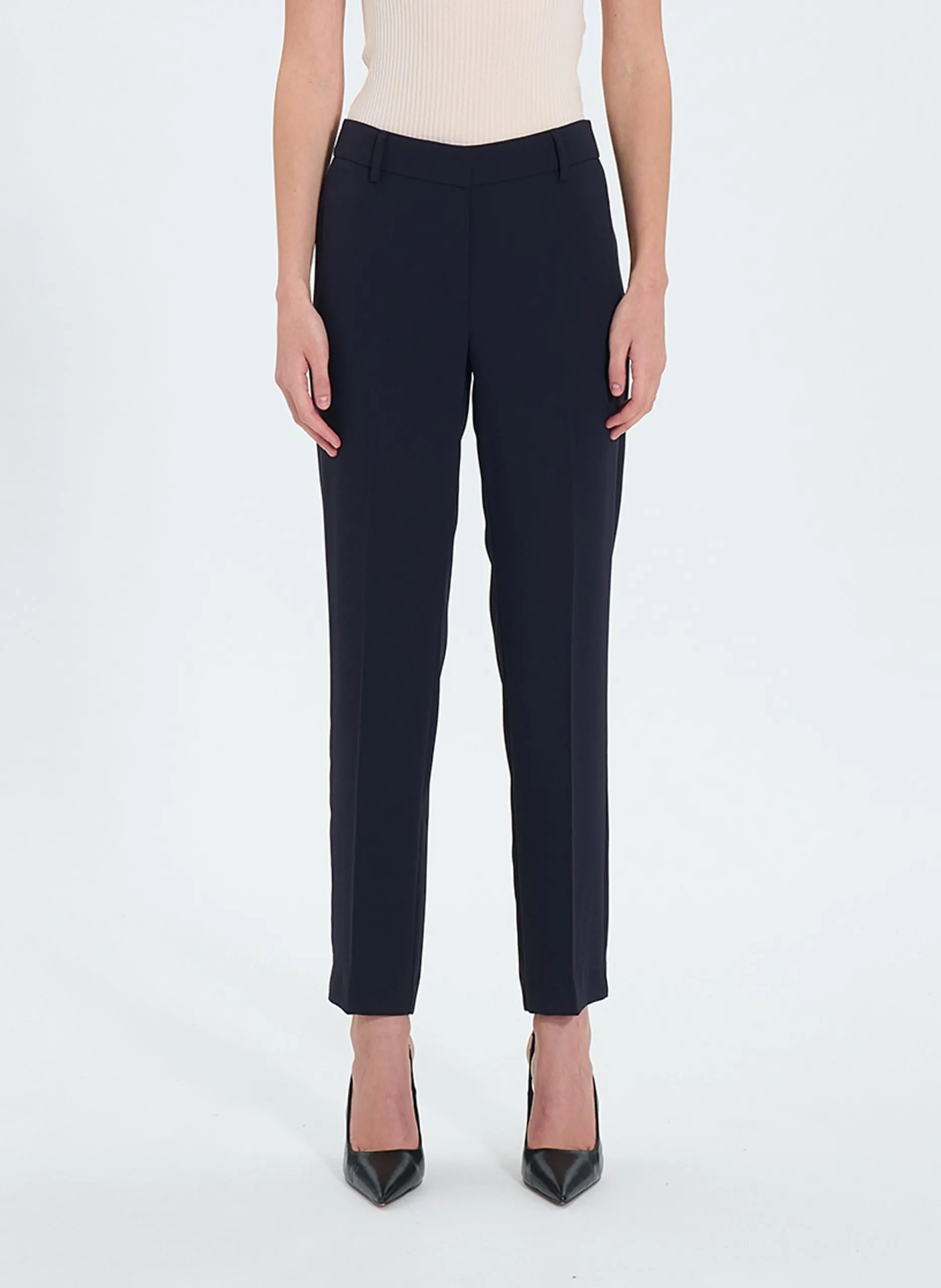 Eng anliegende Hose aus recycelten Mischfasern Blau PAUL