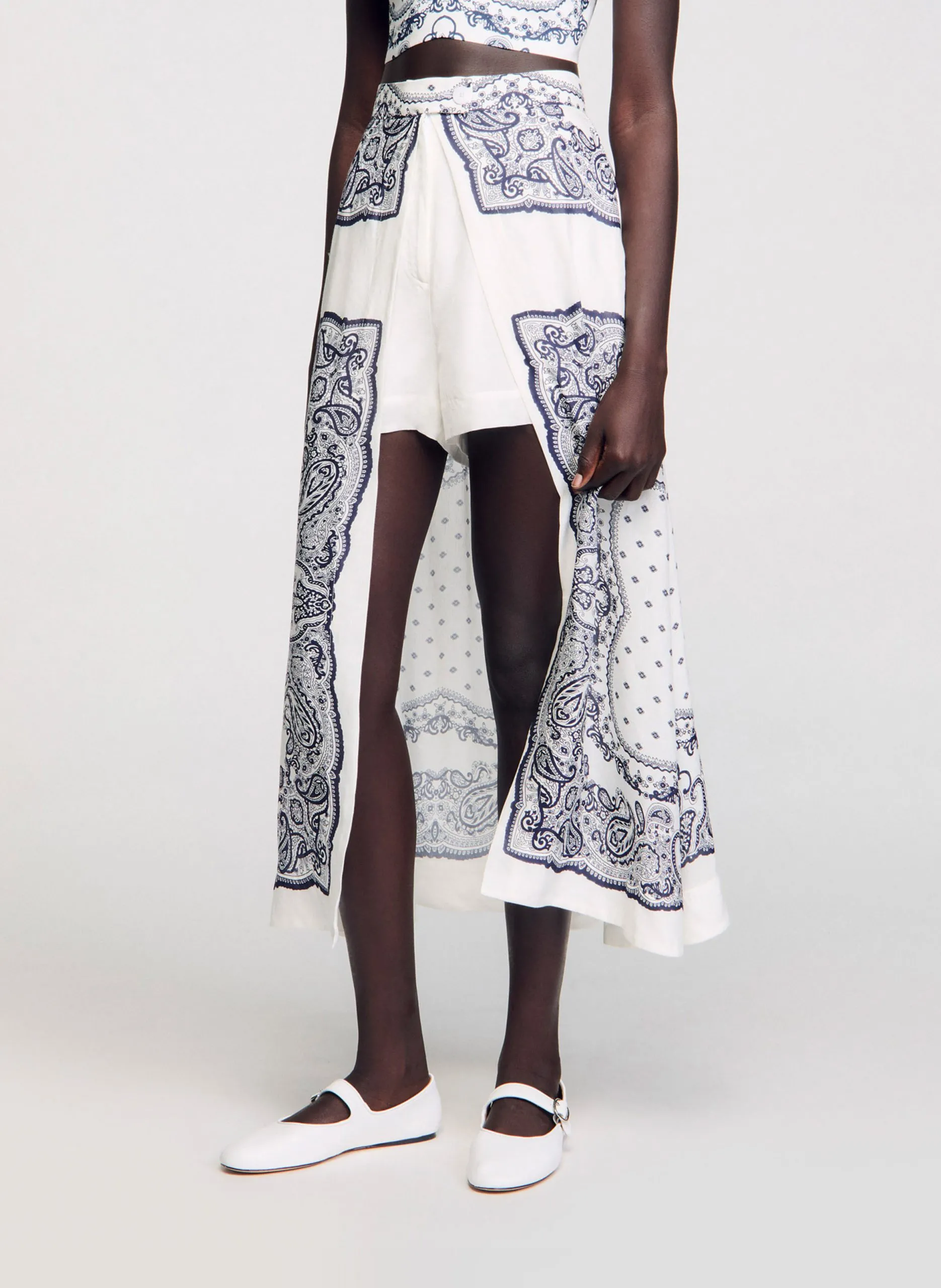 Skort mit Print Weiss