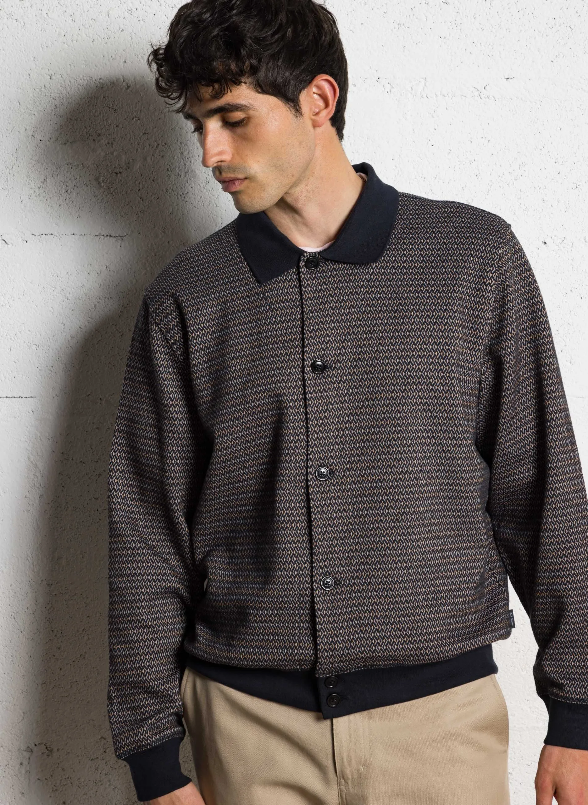 Weites Jacquard-Weste Blau