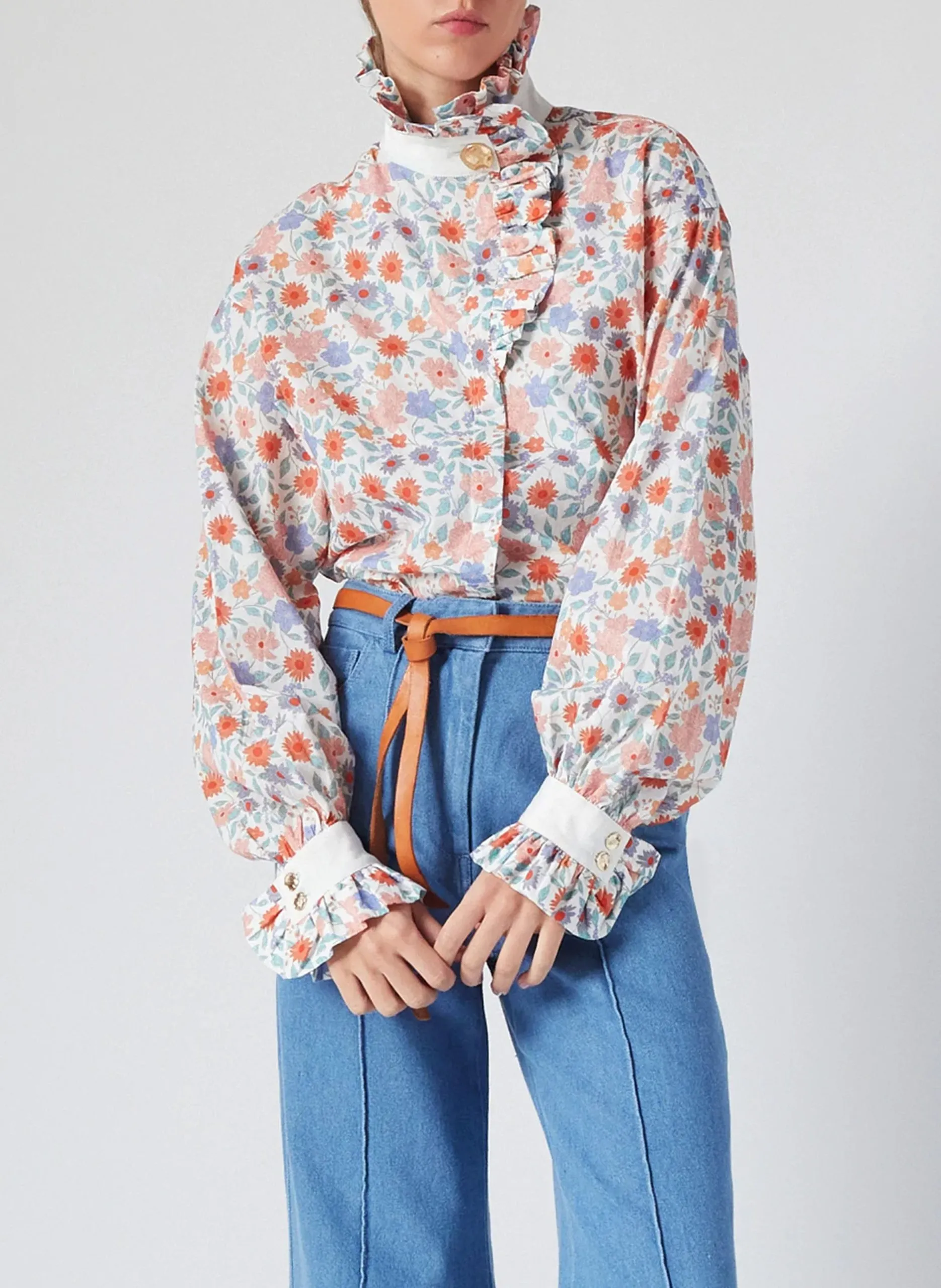 Alexandra - Plumetis-Bluse Rot EZRA