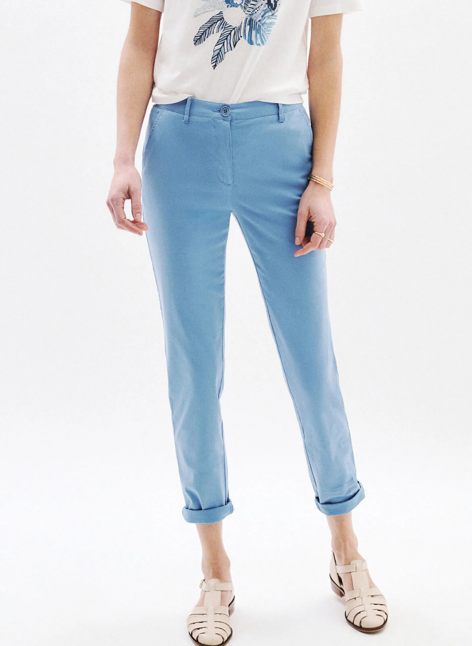 Chinohose aus Baumwoll-Mix Blau PK011-ADELMOB