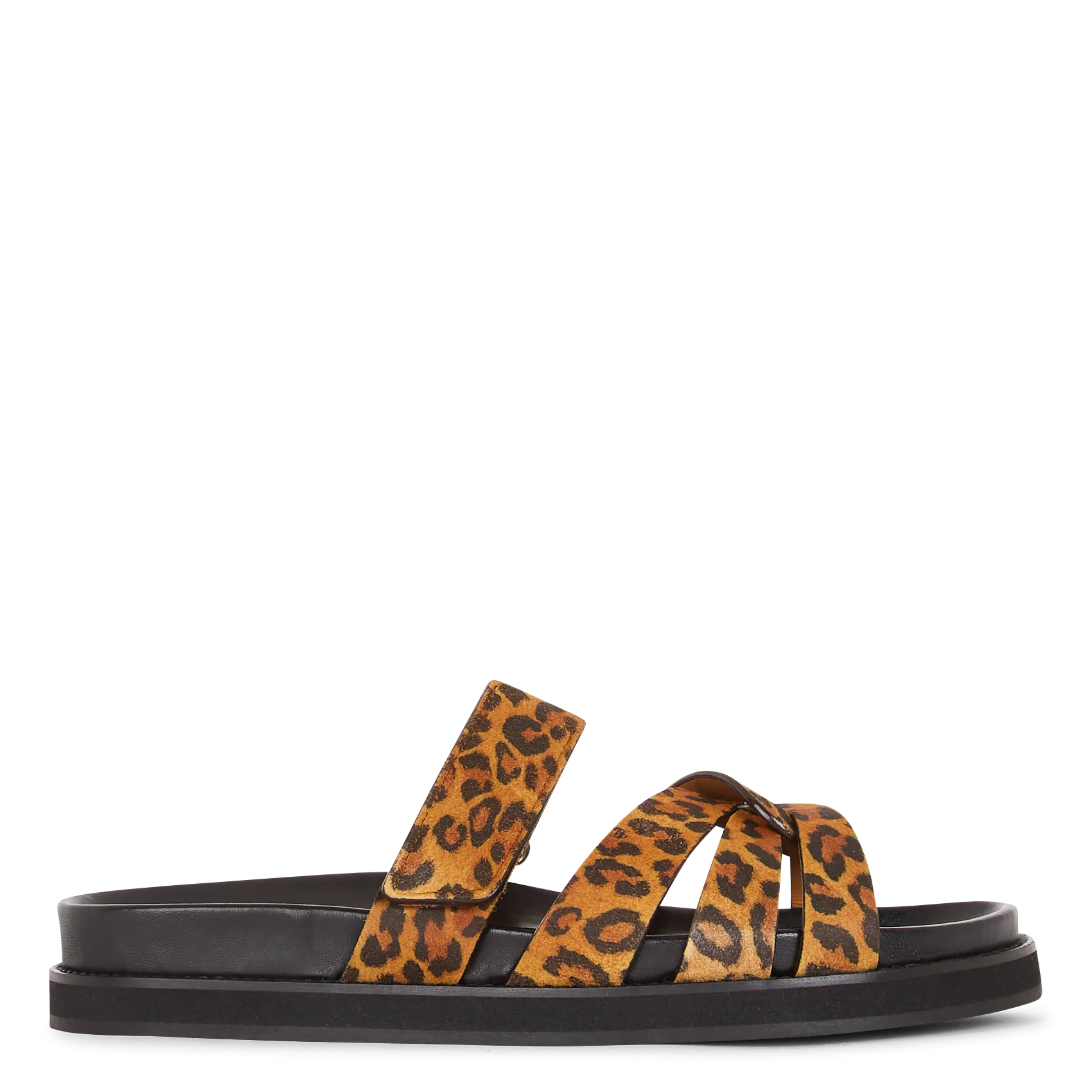 Avarca Berlin - Flache Ledersandalen mit Samt Mehrfarbig ATLAS