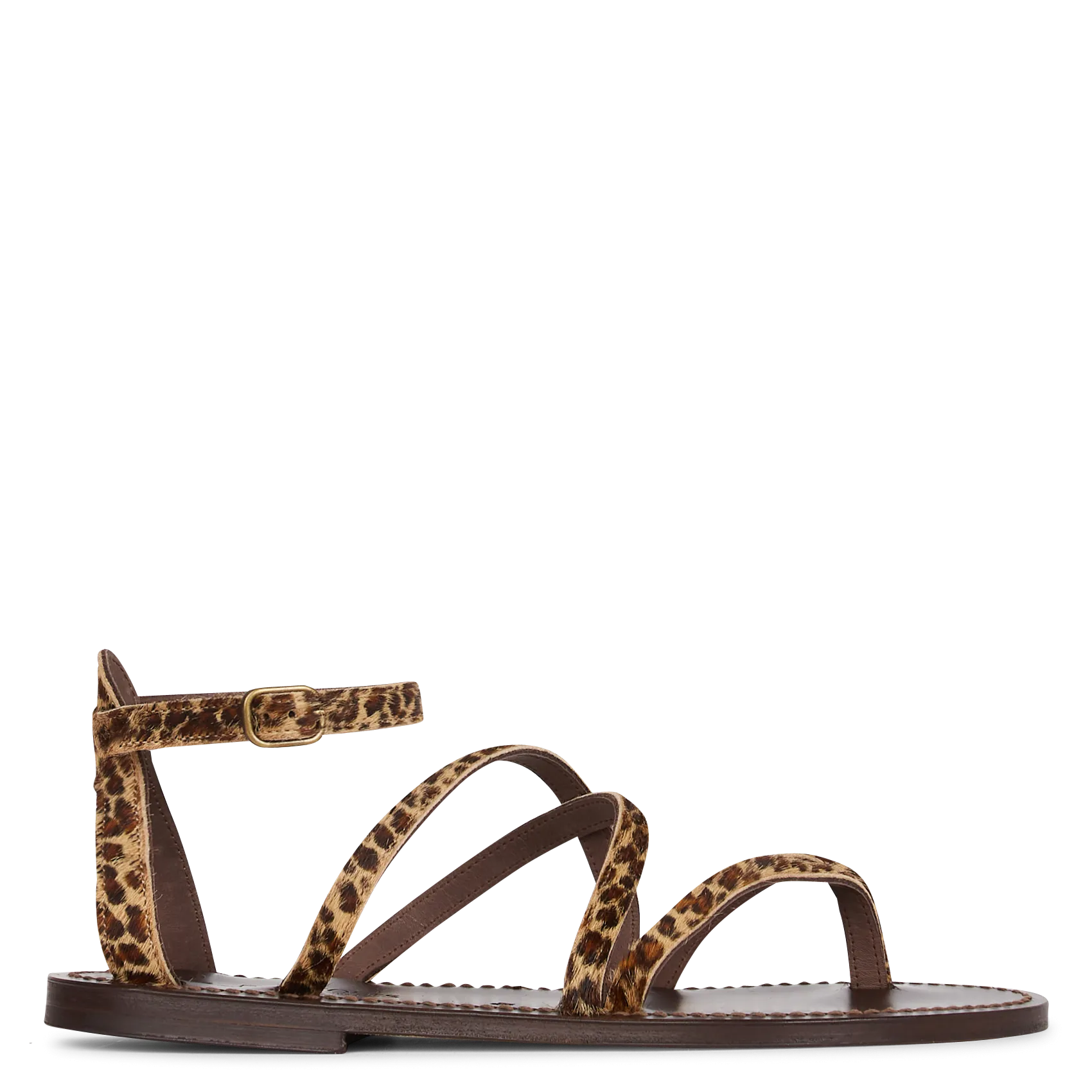 Avarca Berlin - Flache Ledersandalen mit Samt Braun EPICURE