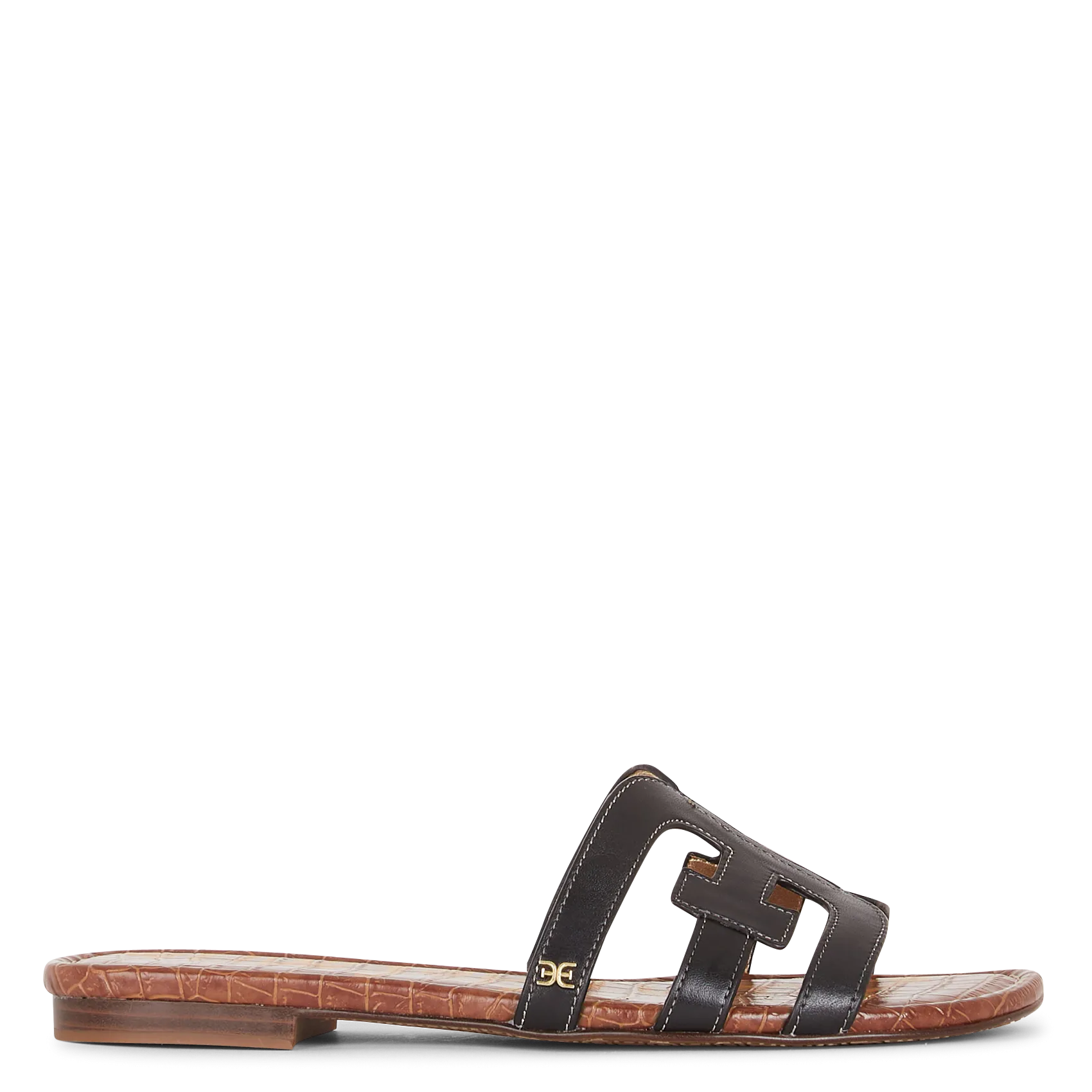 Avarca Berlin - Flache Ledersandalen mit Samt Schwarz BAY