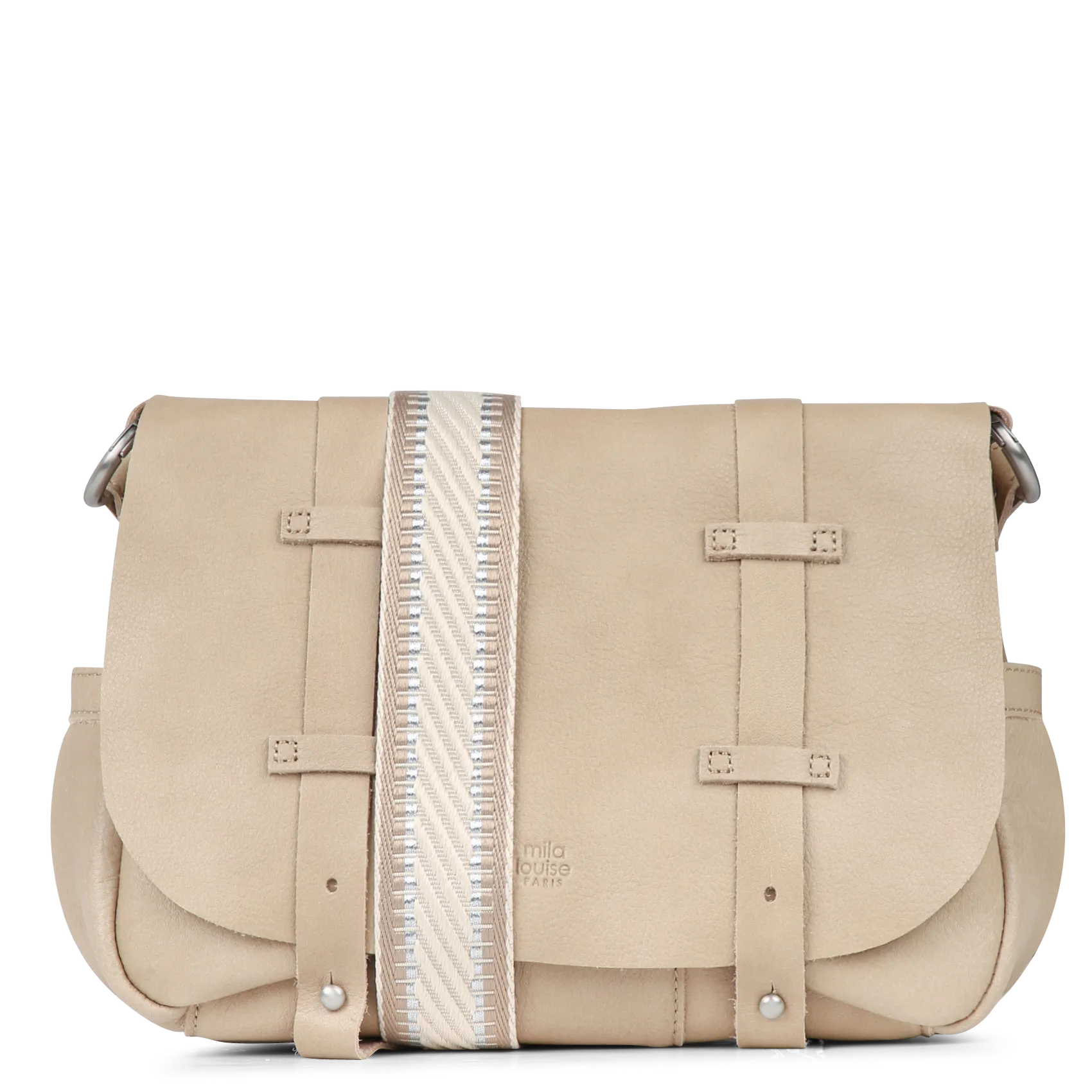 Umhängetasche aus Leder Beige BESSY
