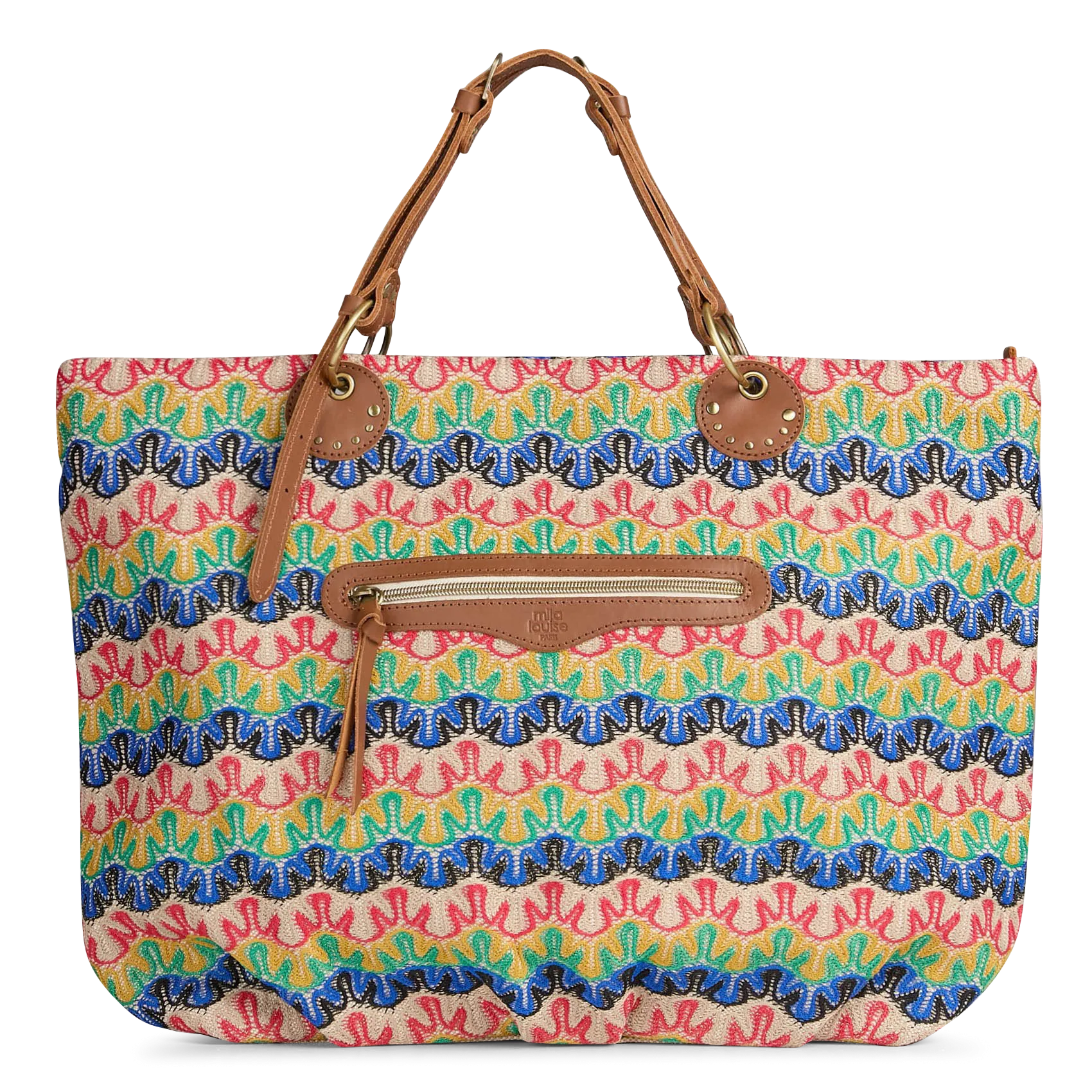 Bestickter Shopper Braun NISA