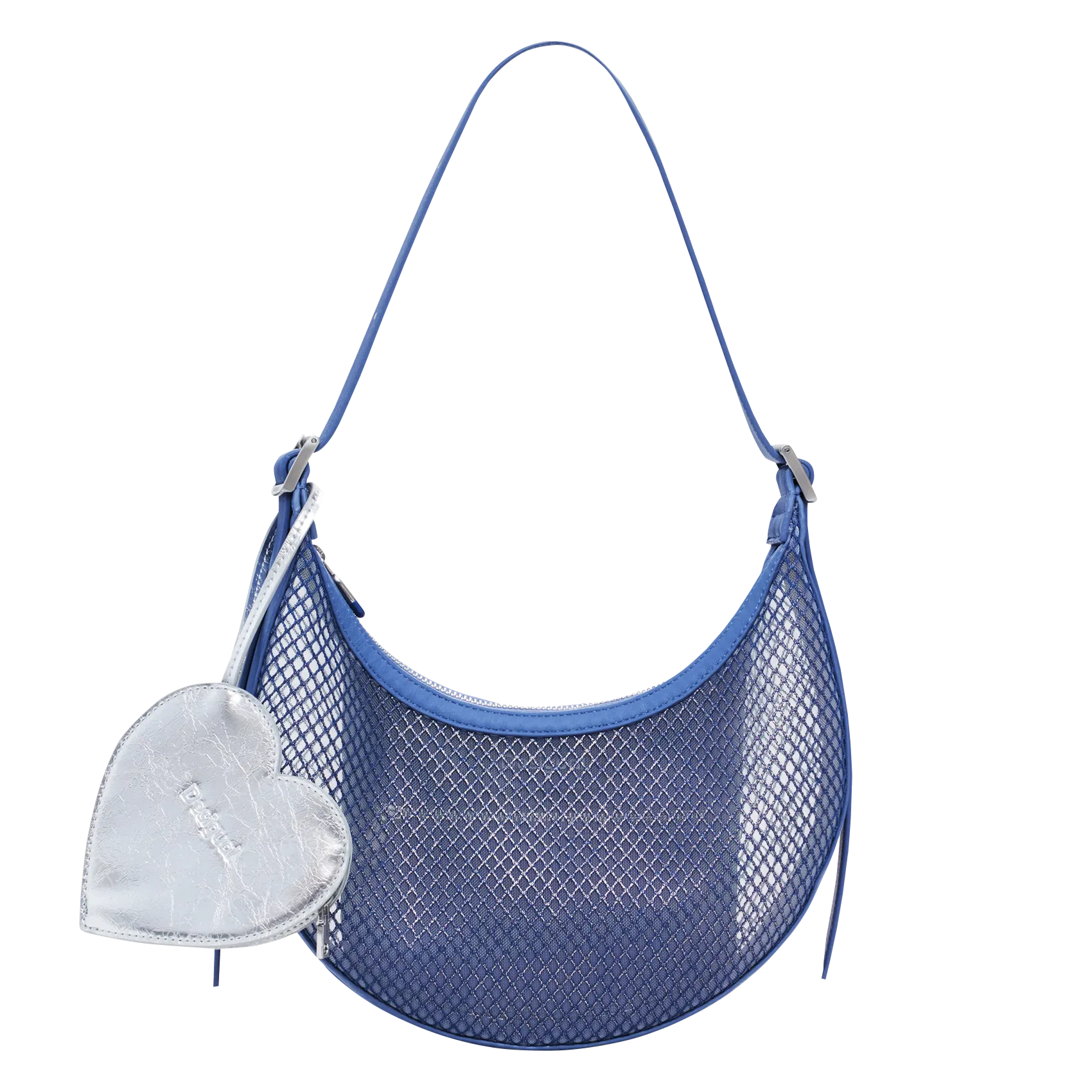 Umhängetasche aus Netzstoff Blau