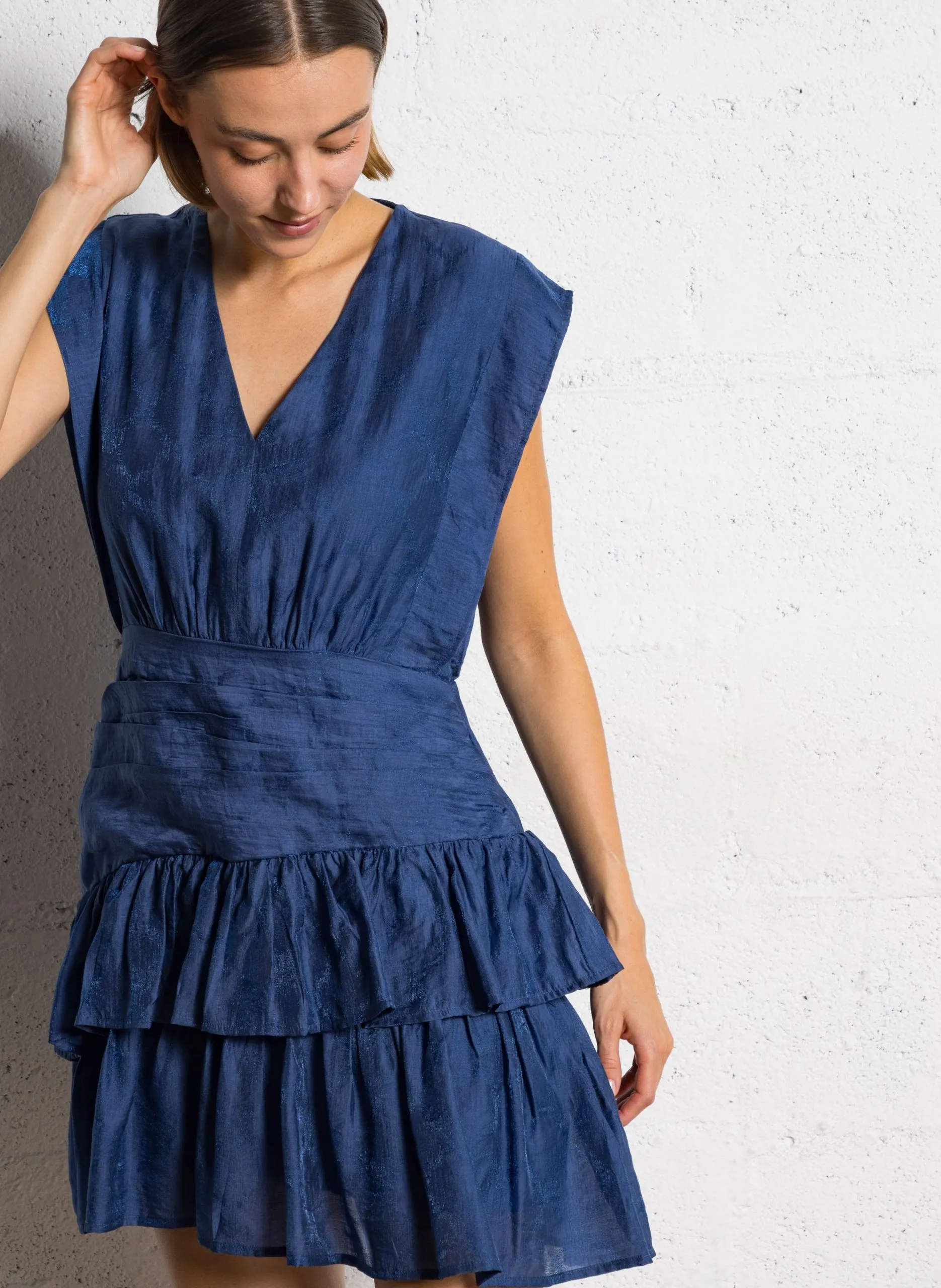 Baumwollkleid Blau CYANA