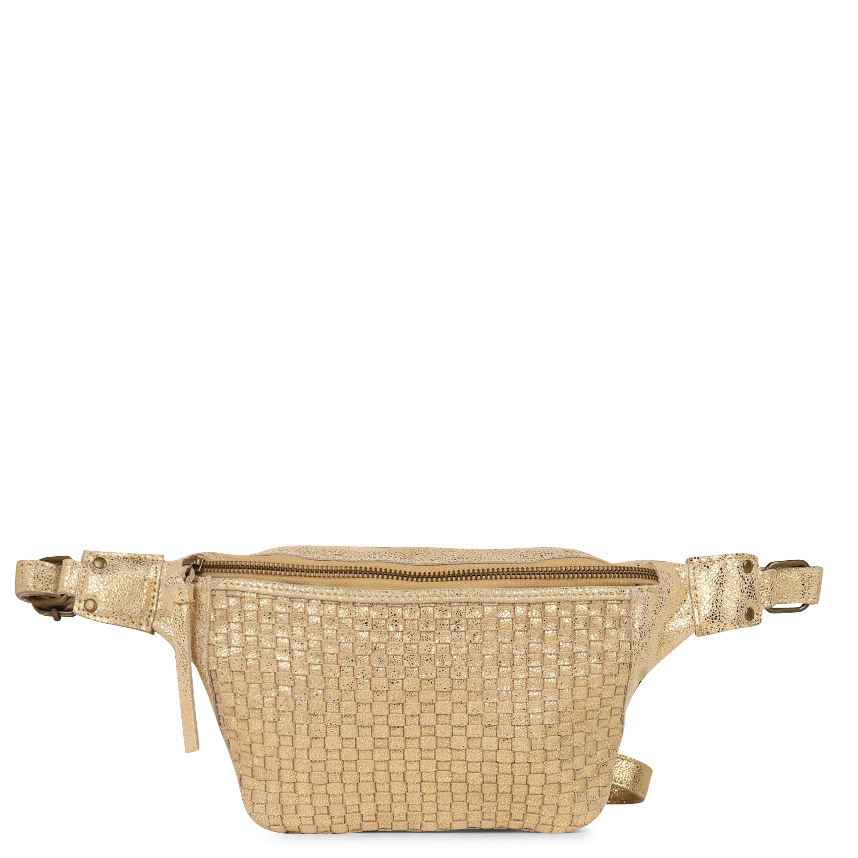 Hüfttasche aus Metallic-Leder Golden SENIA