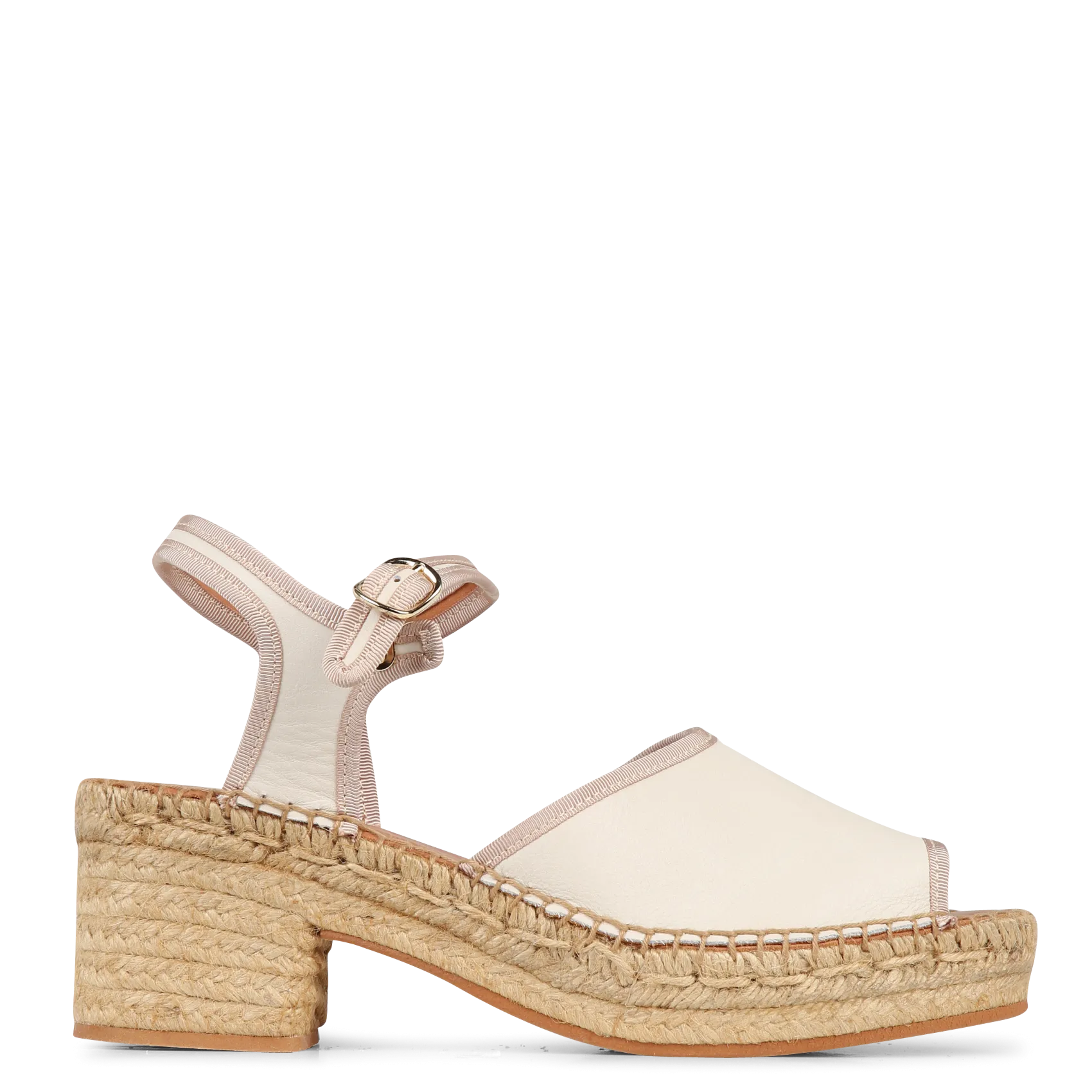 Espadrilles aus gemischtem Leder Beige VAR