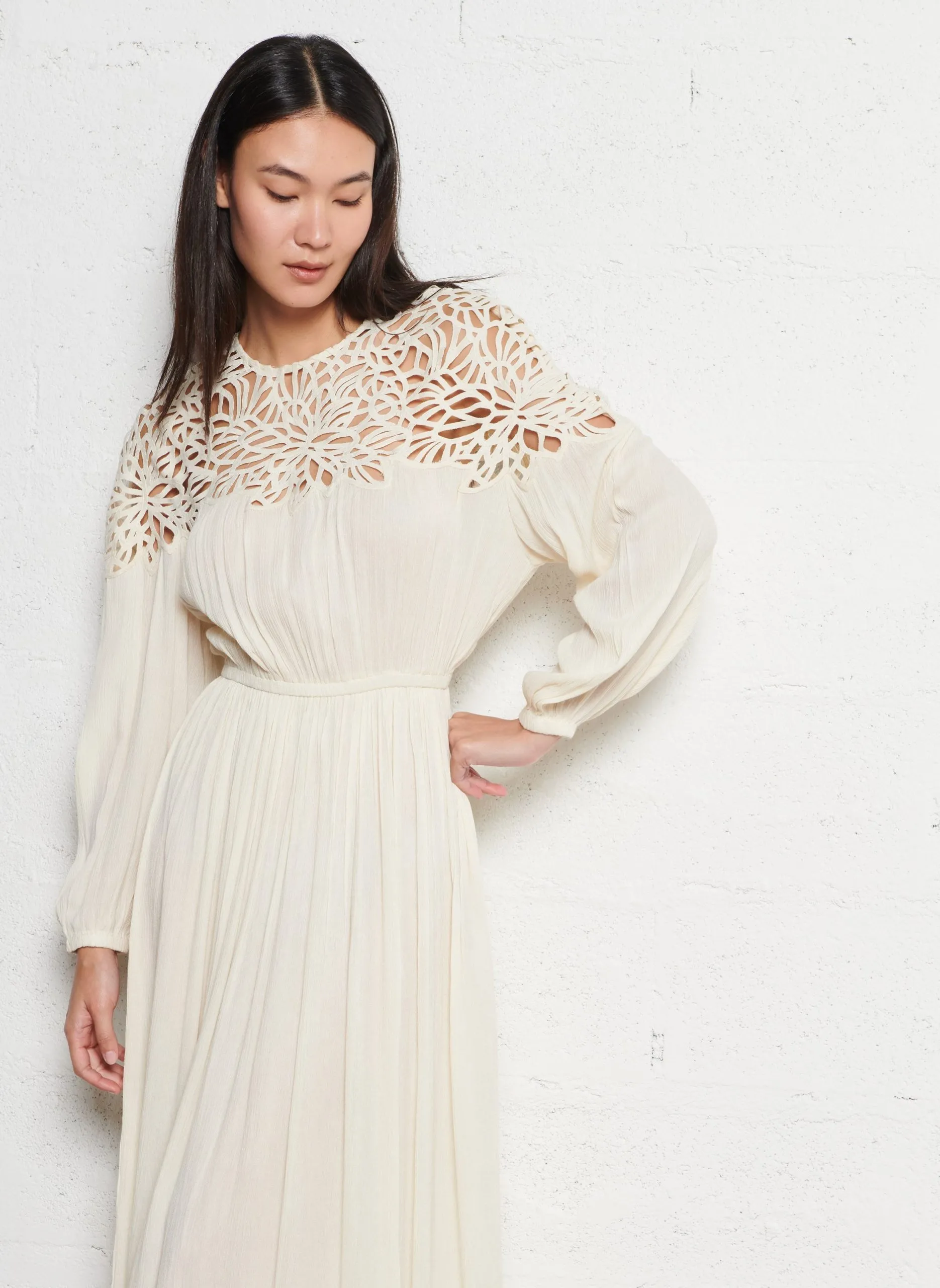 Langes Kleid Weiss RELINDA