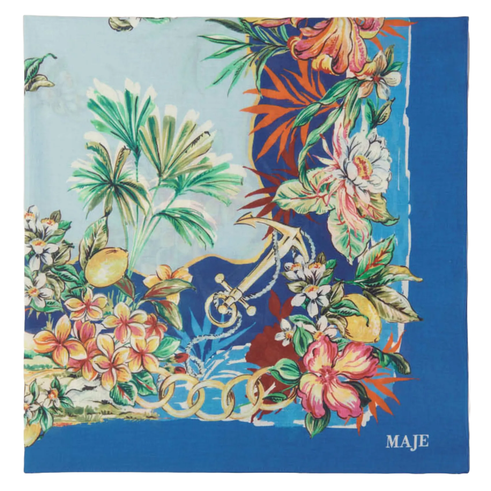 Quadratischer Foulard mit Print Mehrfarbig